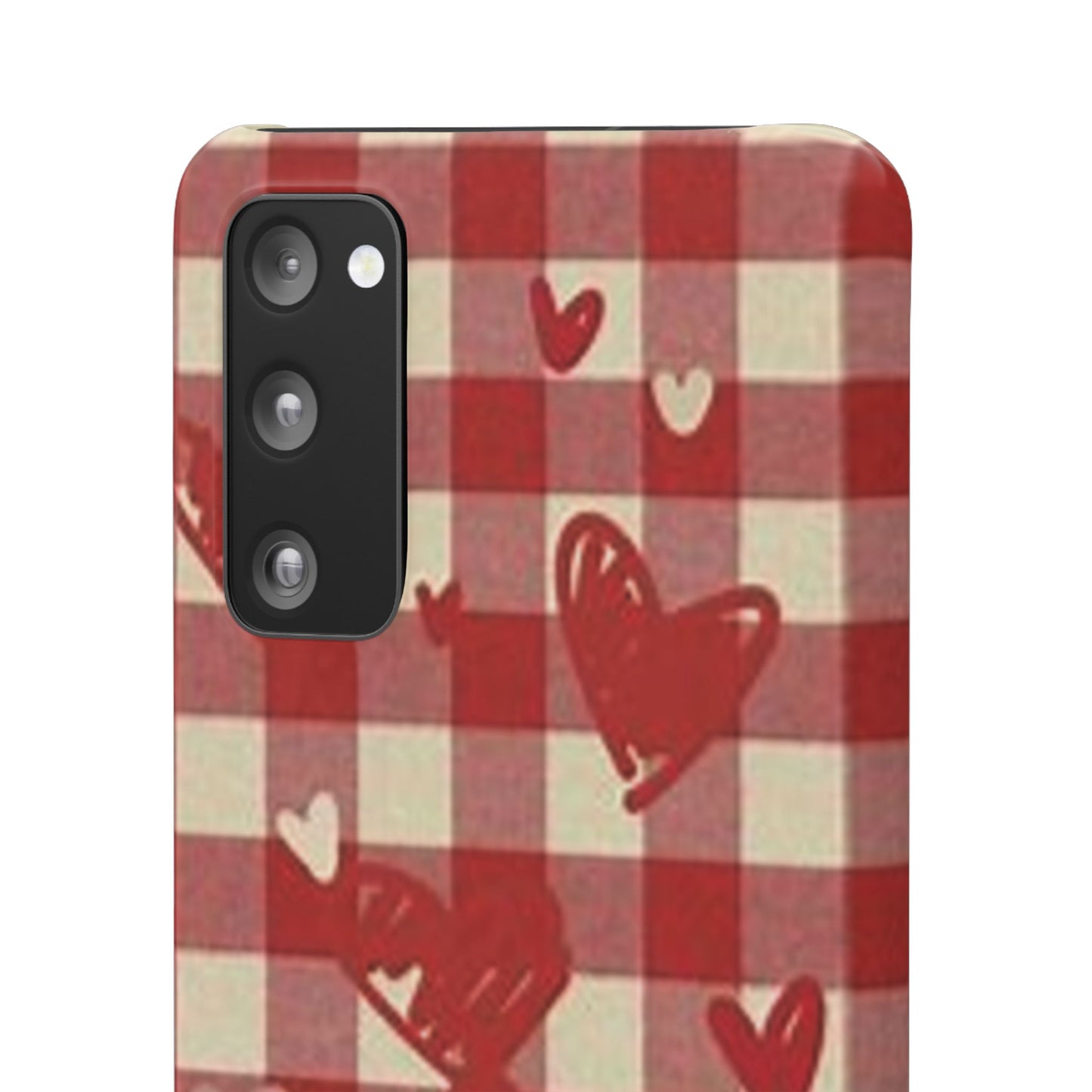 red plaid hearts phone case