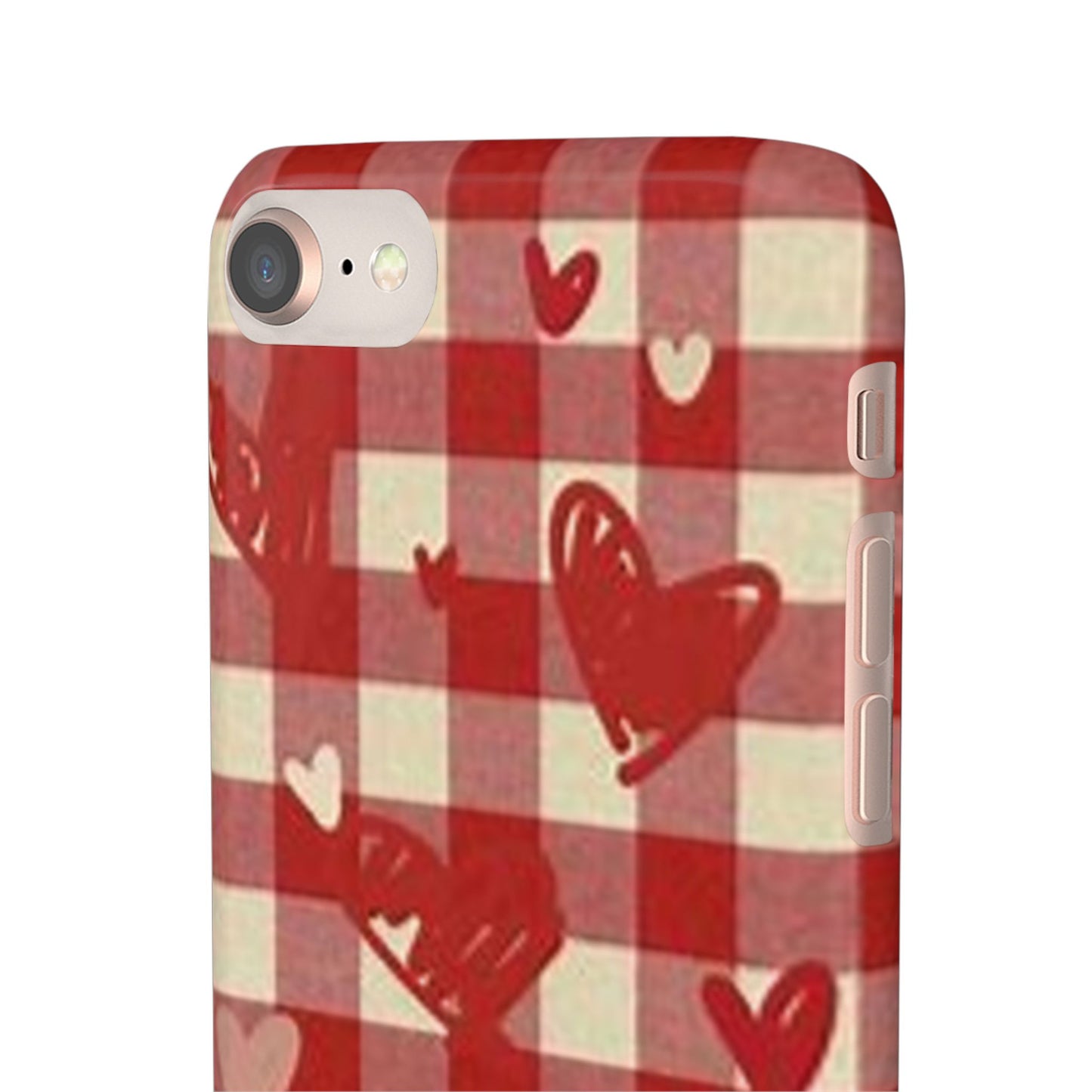 red plaid hearts phone case