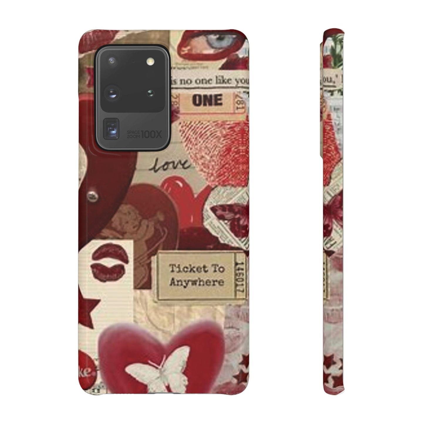 red collage phone case