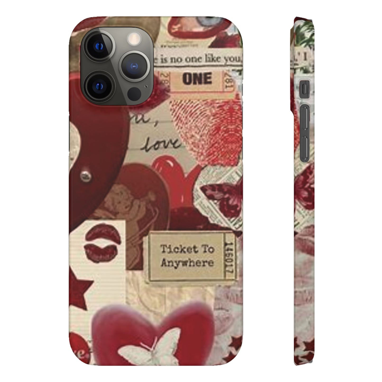 red collage phone case