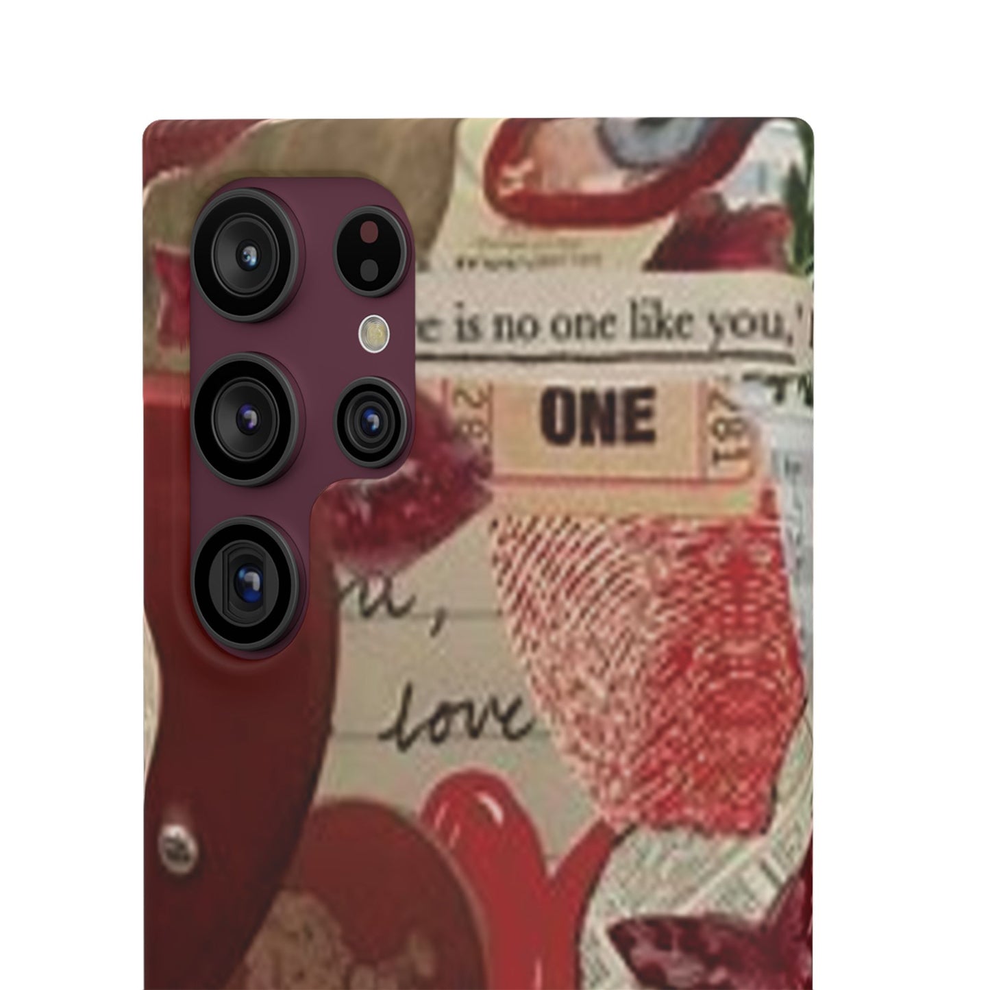 red collage phone case