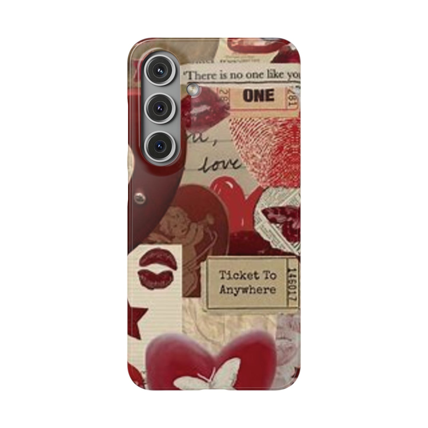 red collage phone case