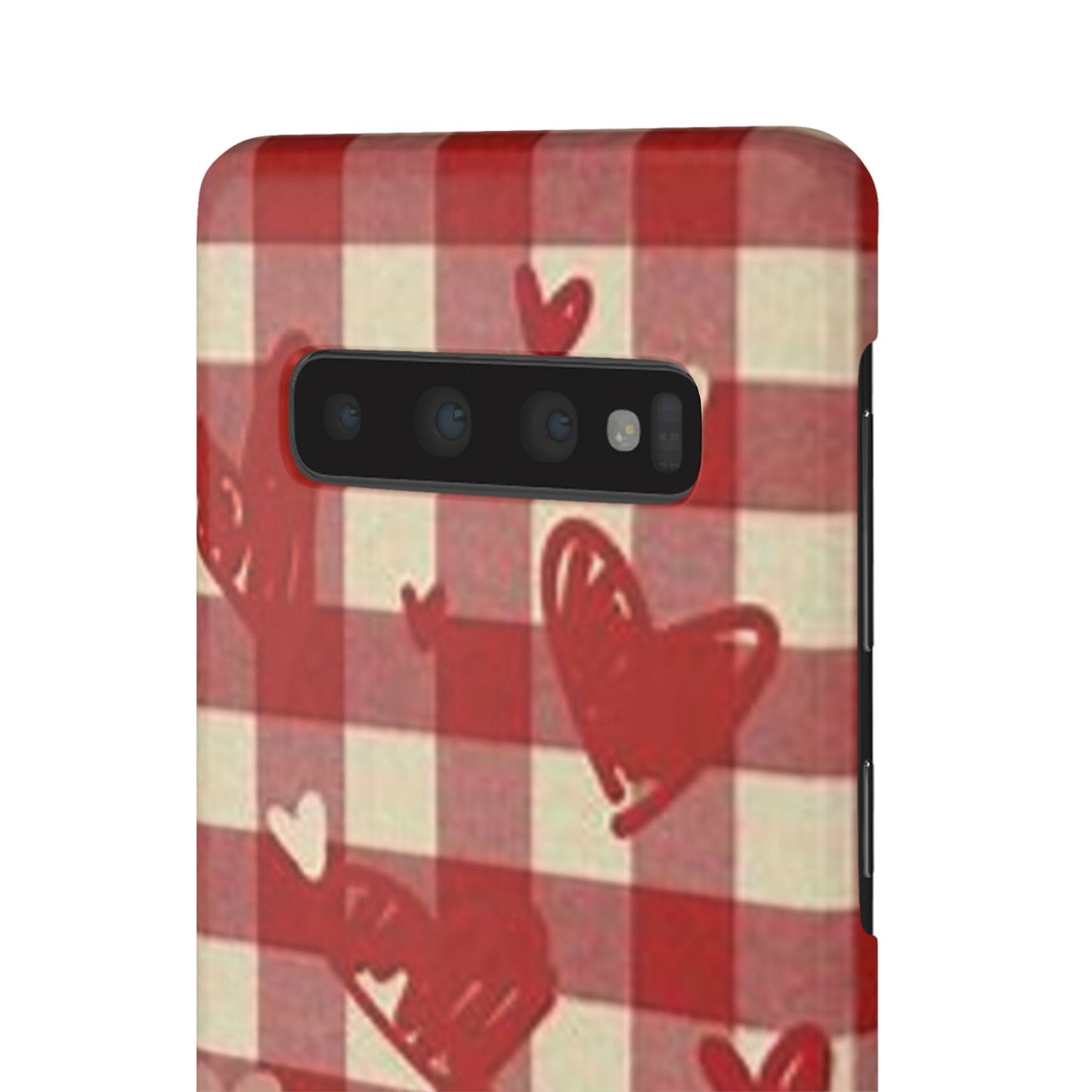 red plaid hearts phone case