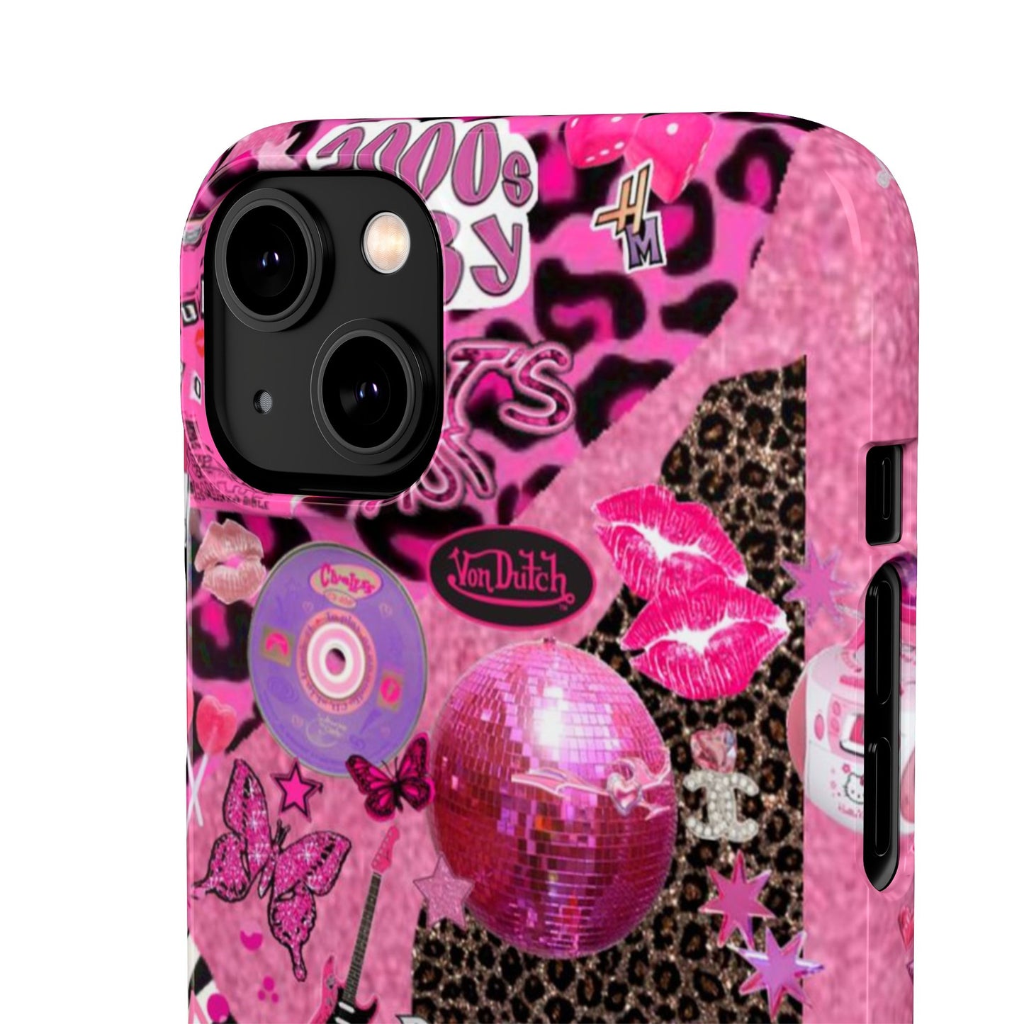 y2k trashy pink phone case