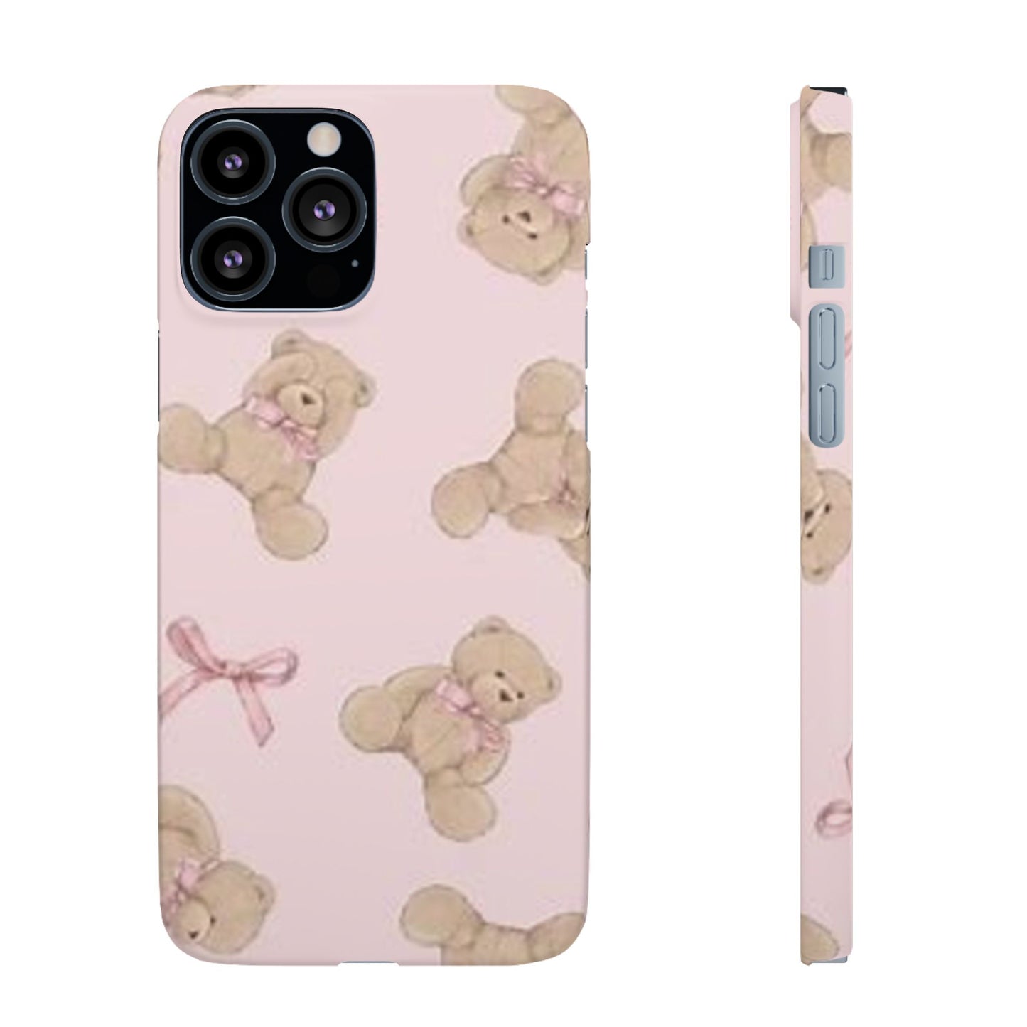 pink background teddy bear phone case