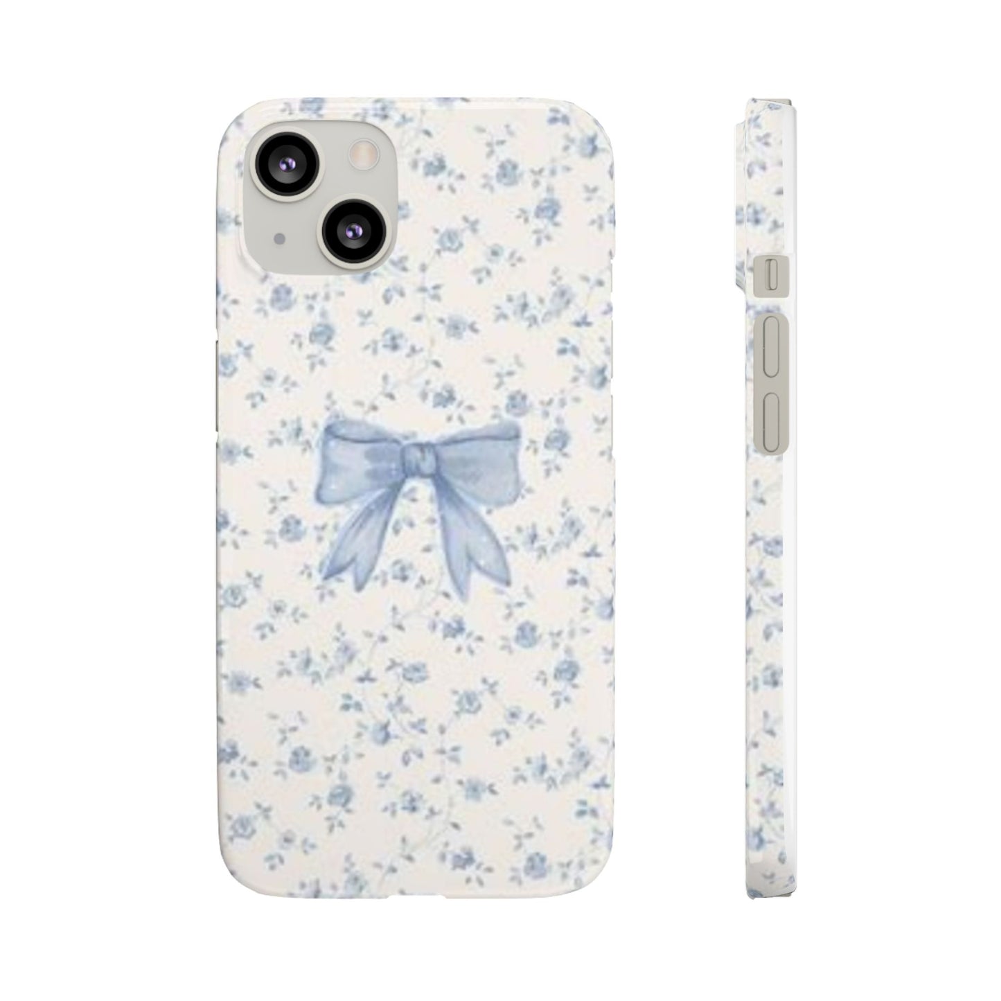 blue flowers and bow phone case