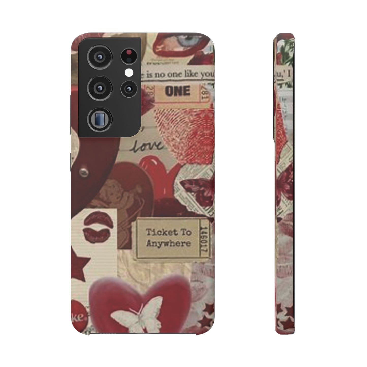 red collage phone case