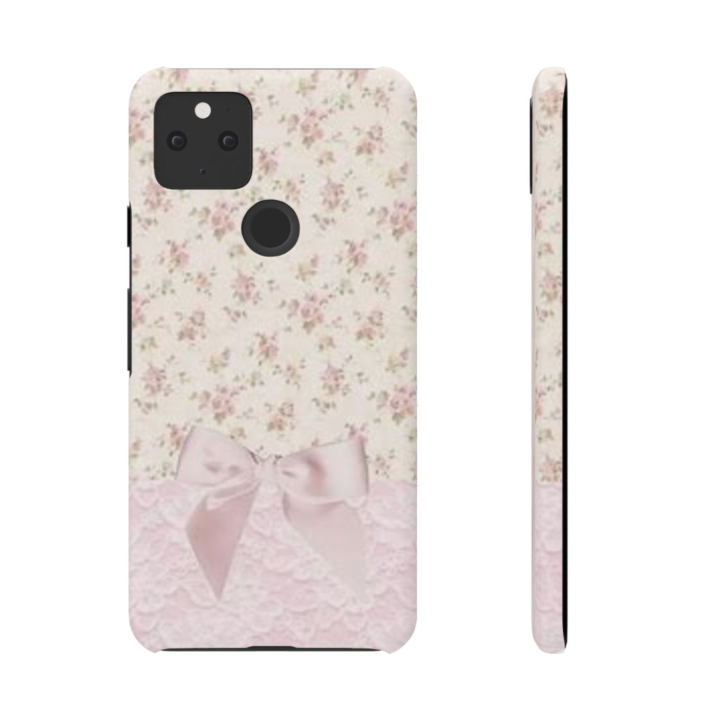 pink flower lace bow phone case