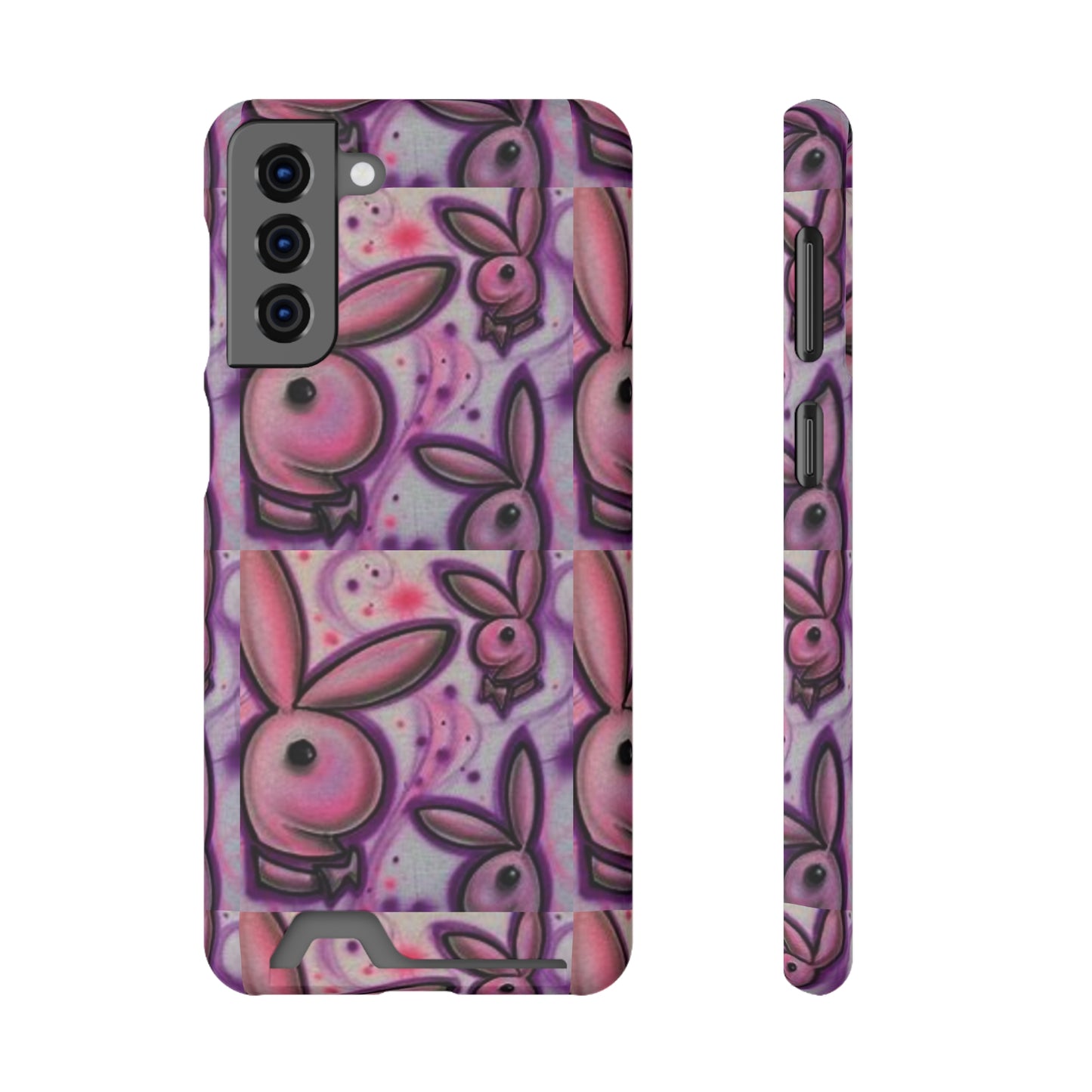 purple bunny Phone Case With Card Holder