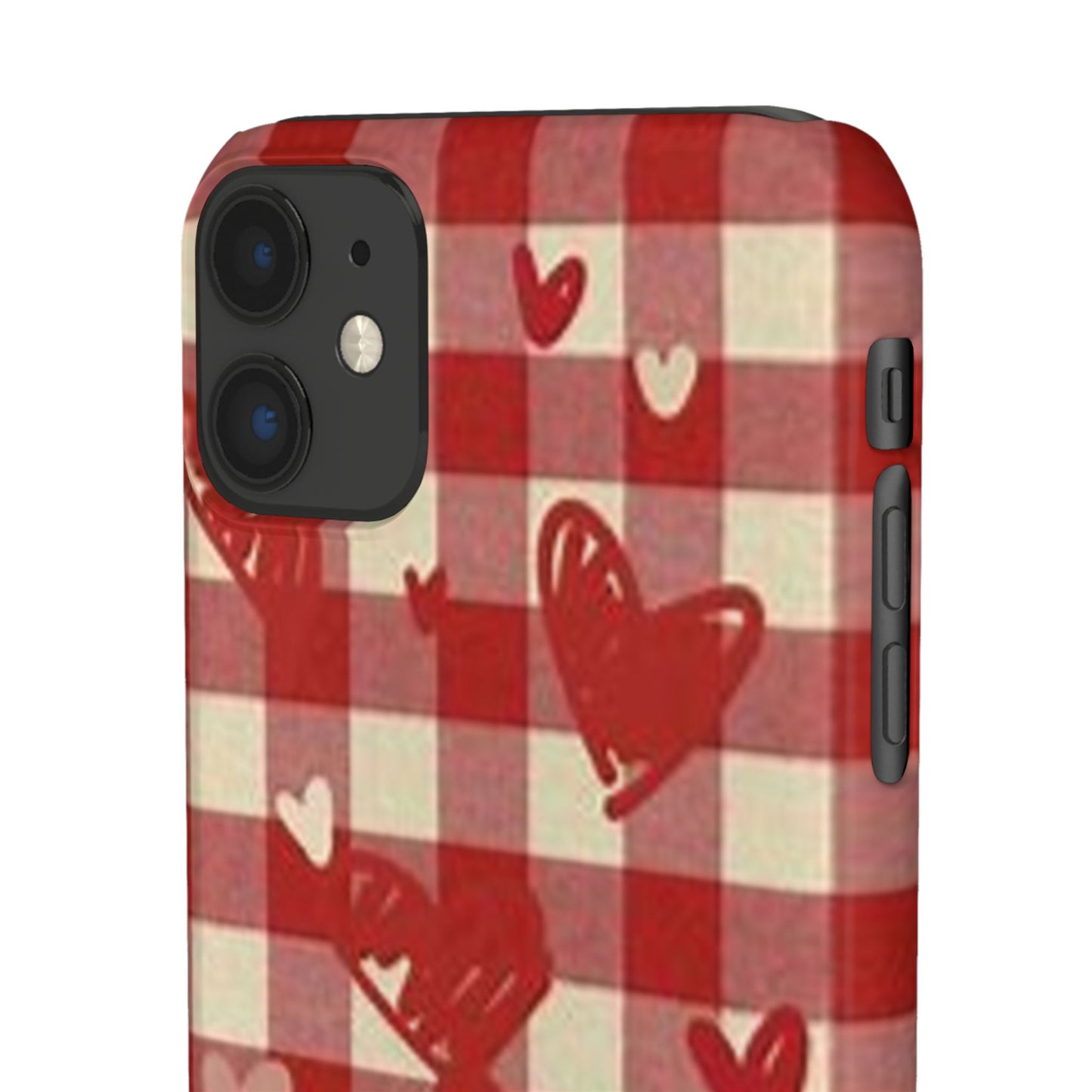 red plaid hearts phone case