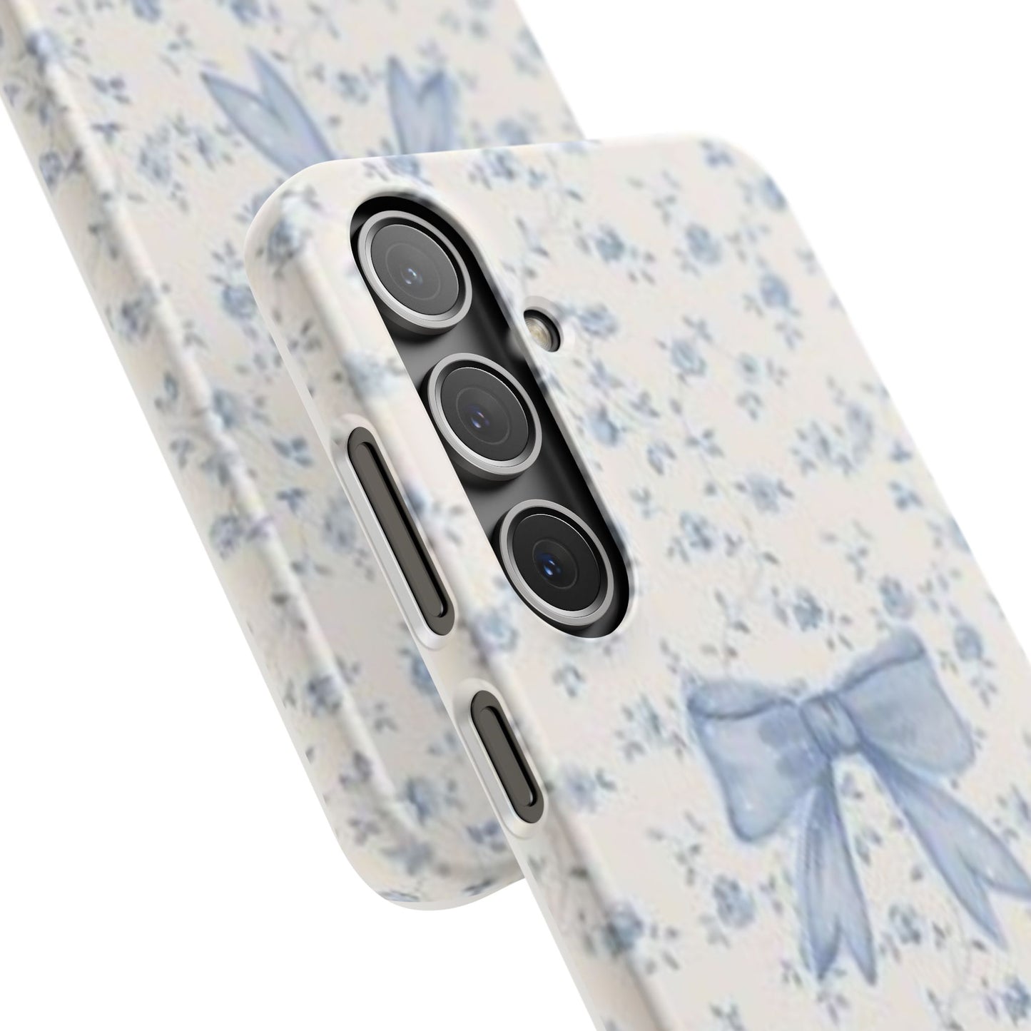 blue flowers and bow phone case