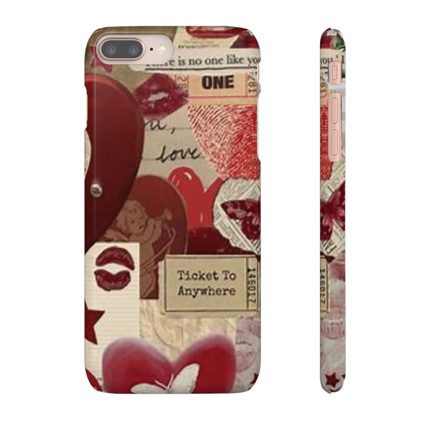 red collage phone case