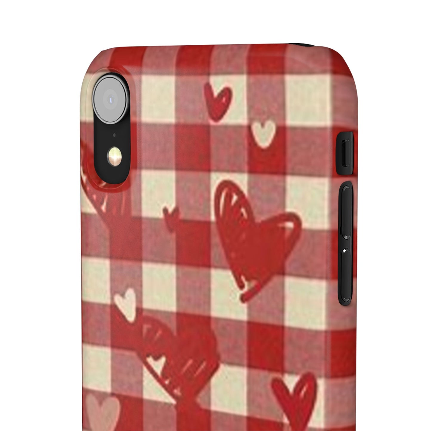 red plaid hearts phone case