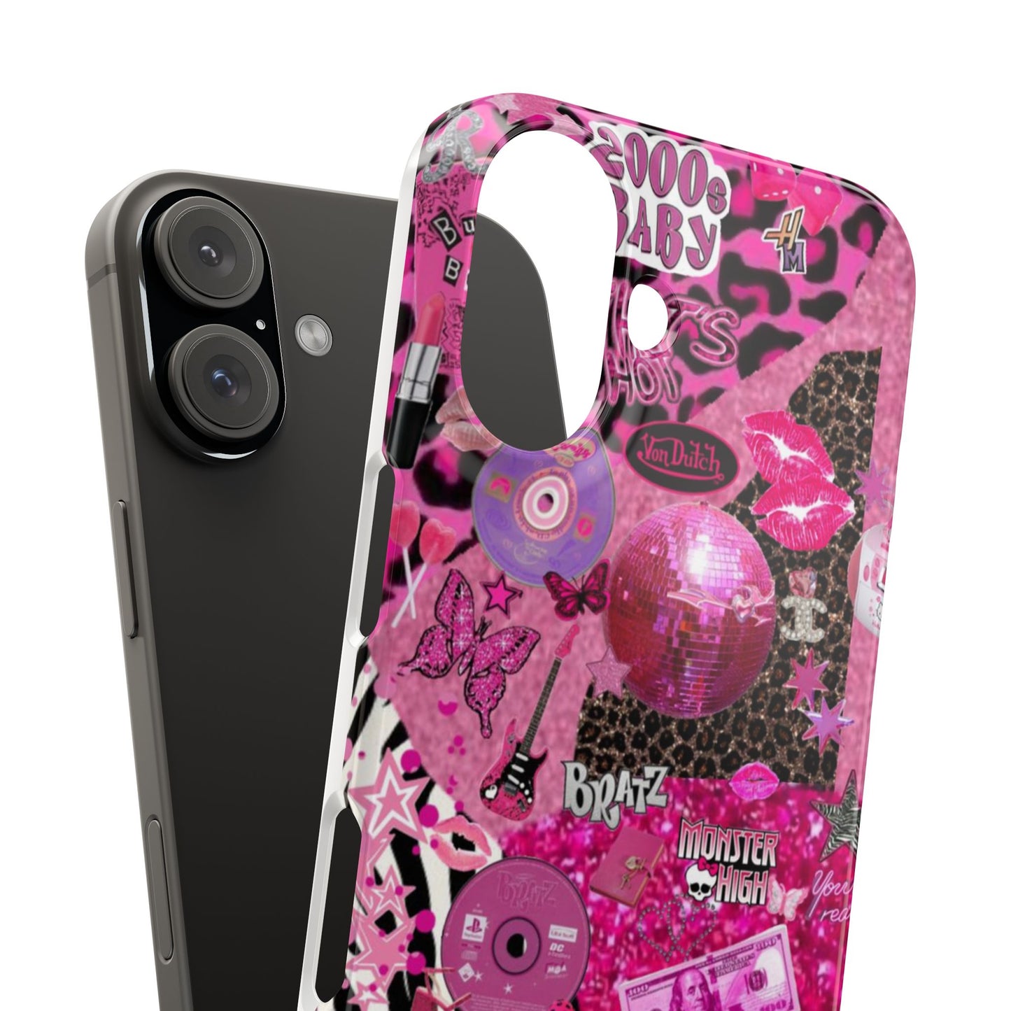 y2k trashy pink phone case