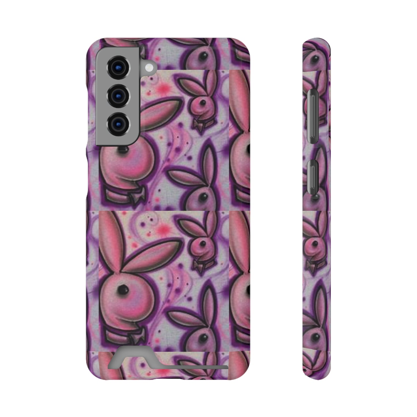 purple bunny Phone Case With Card Holder