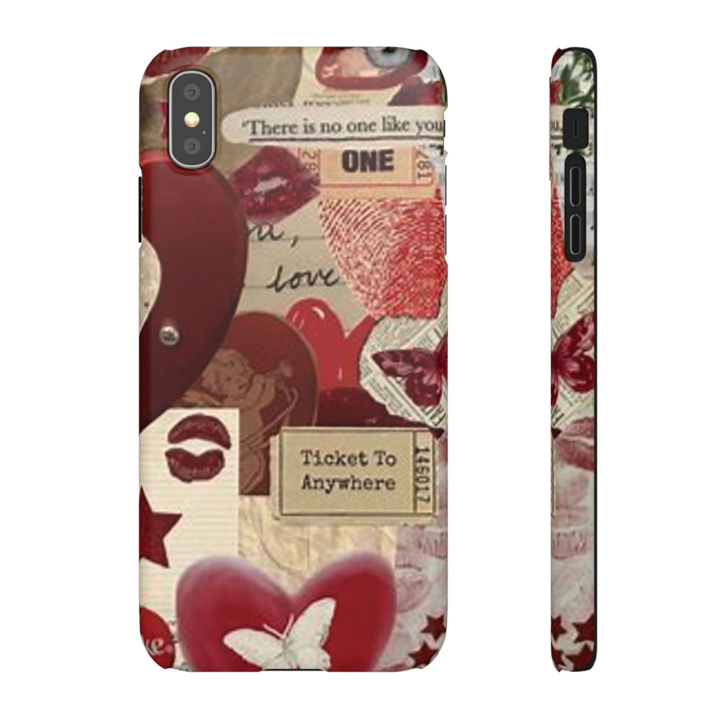 red collage phone case