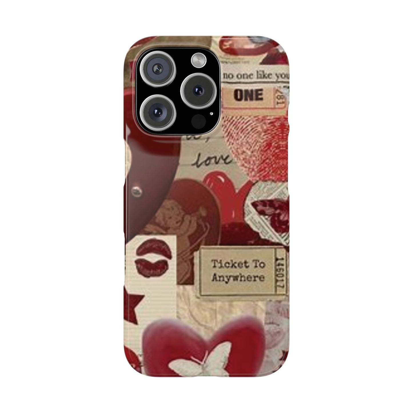 red collage phone case