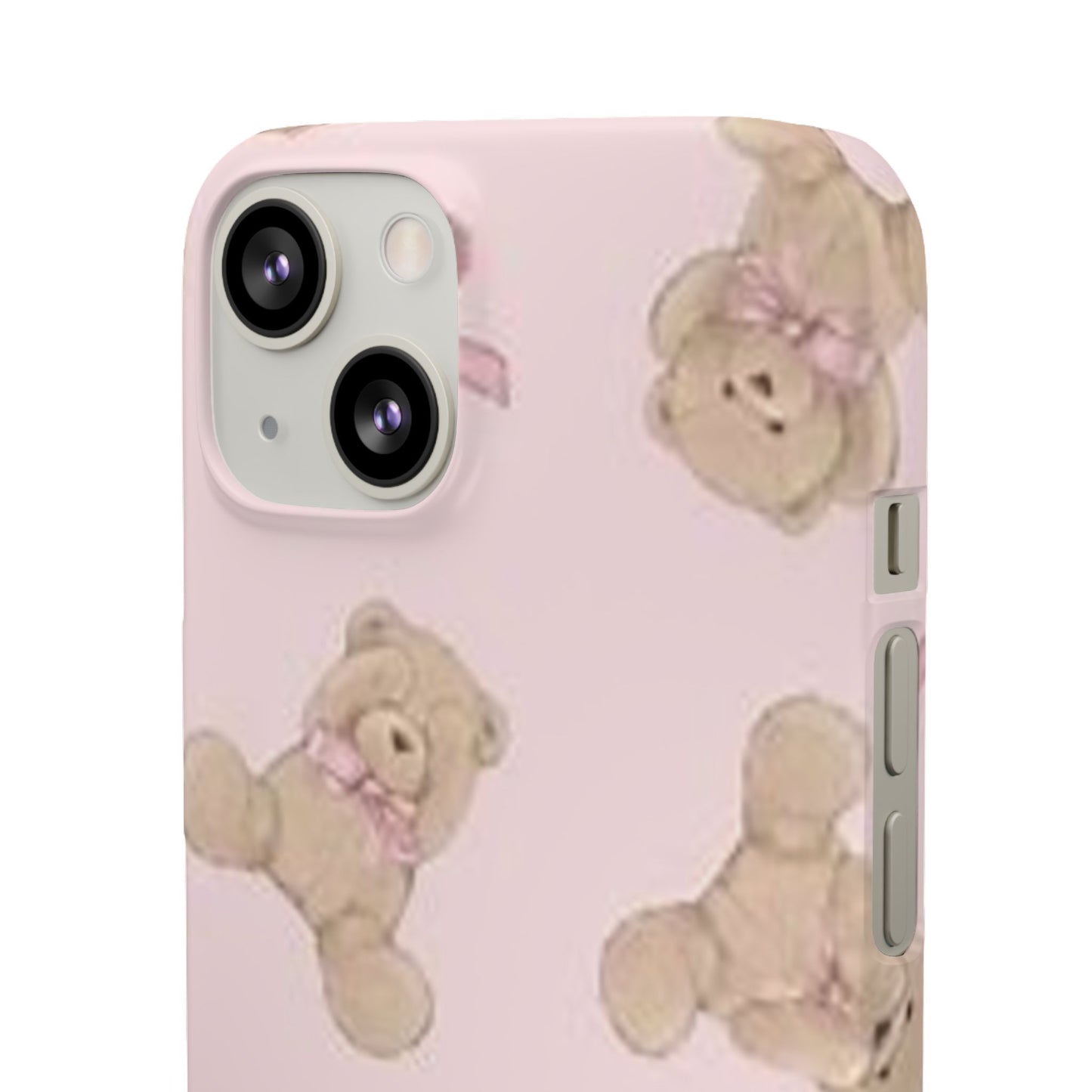 pink background teddy bear phone case