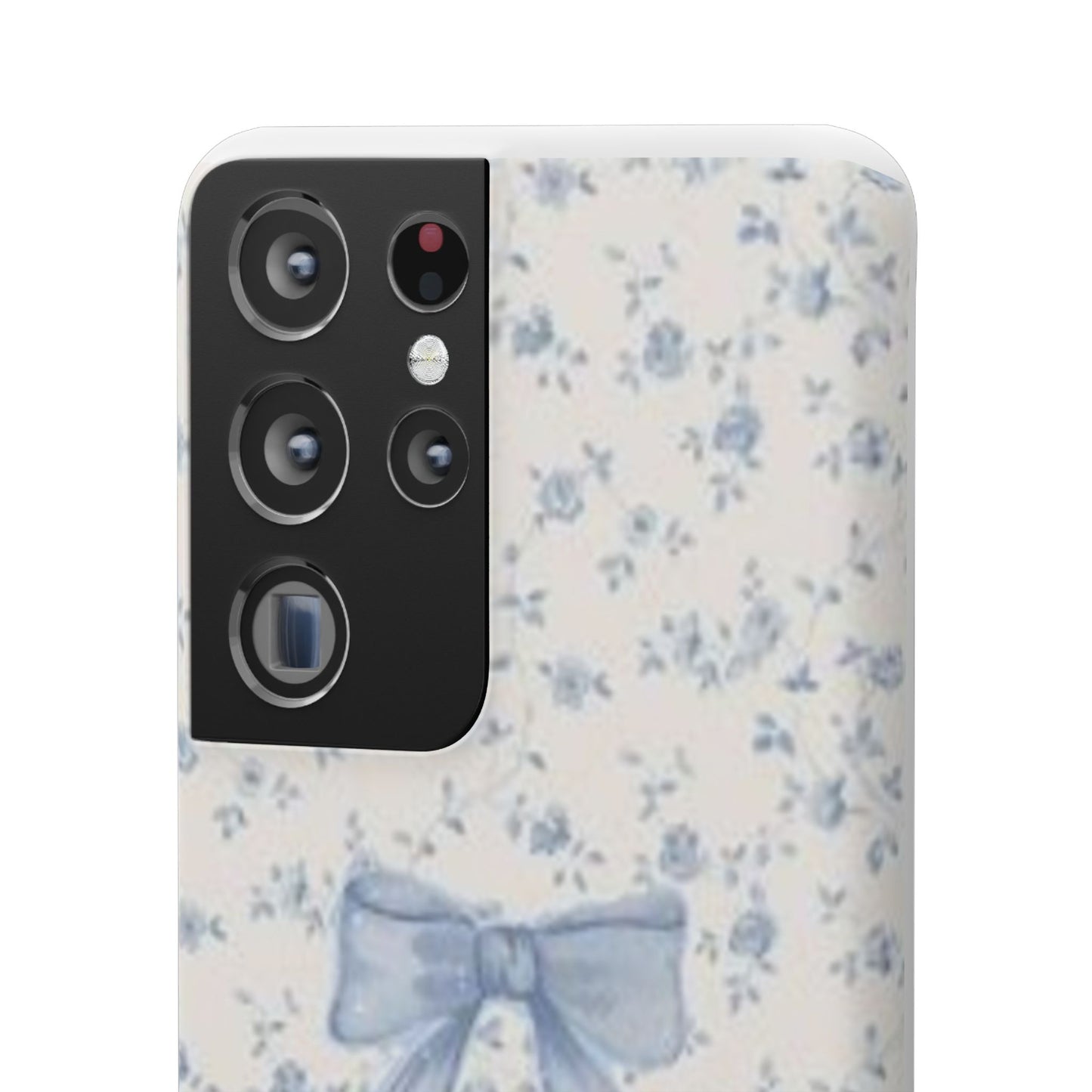 blue flowers and bow phone case