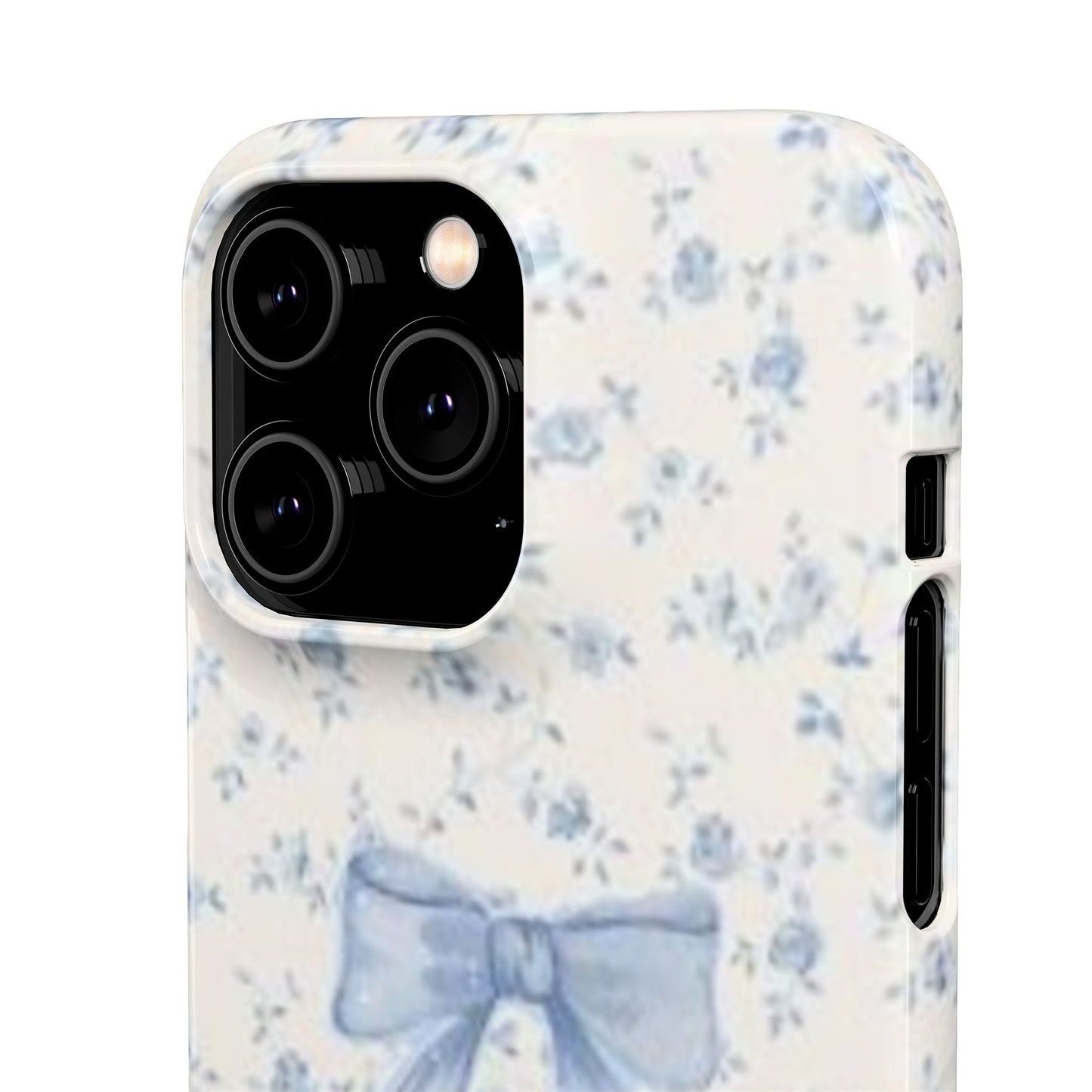 blue flowers and bow phone case