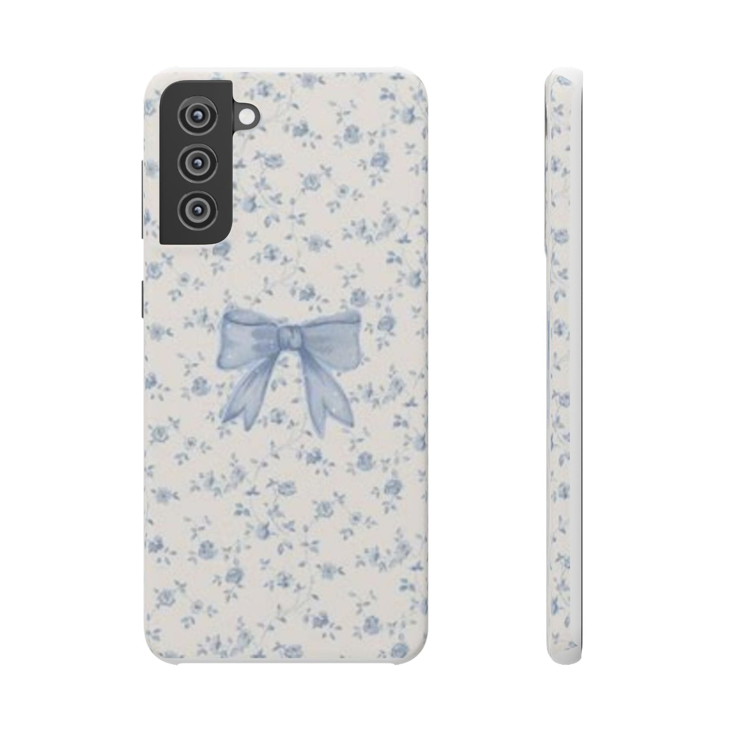 blue flowers and bow phone case