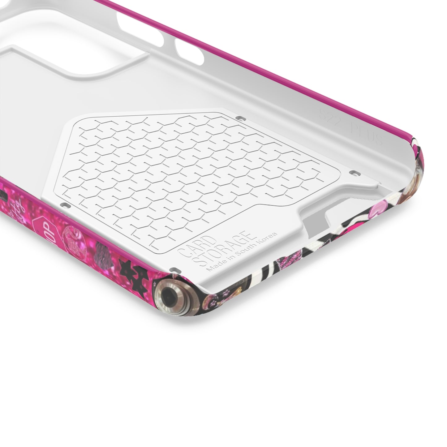 pink trashy Y2K Phone Case With Card Holder