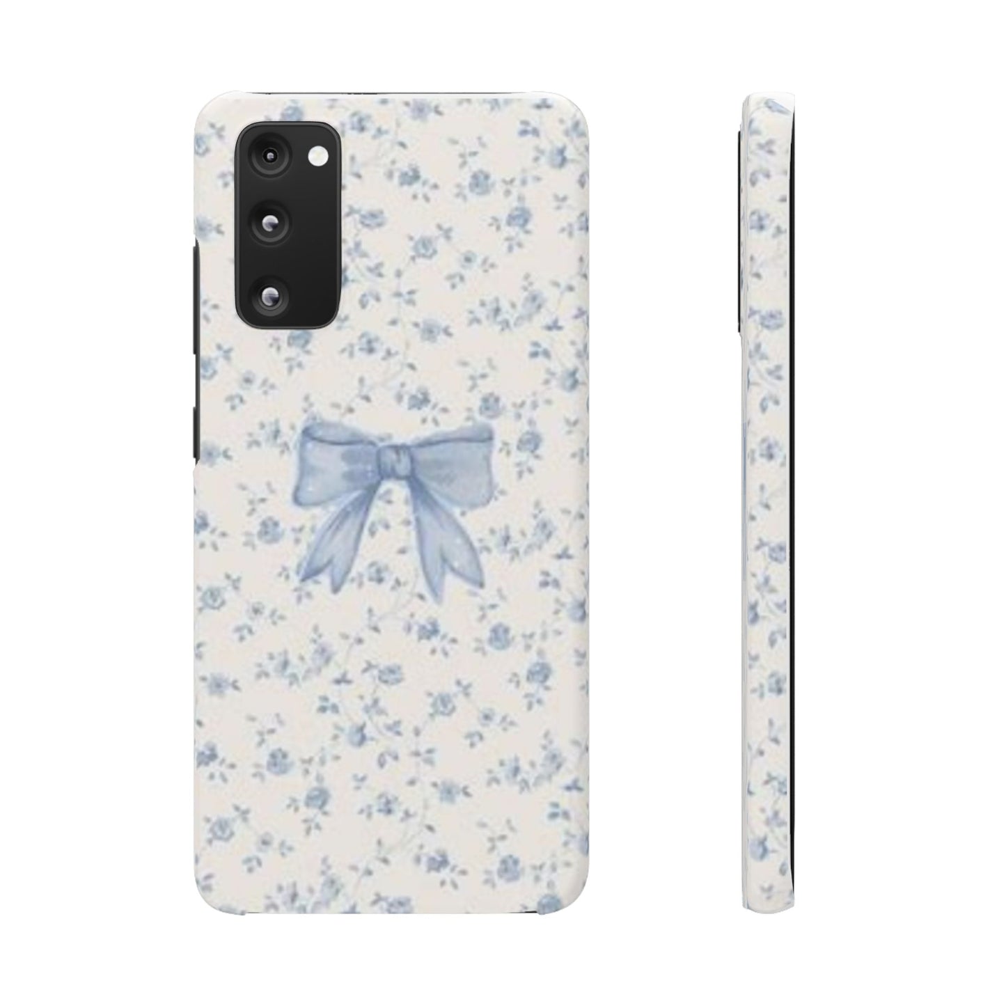 blue flowers and bow phone case