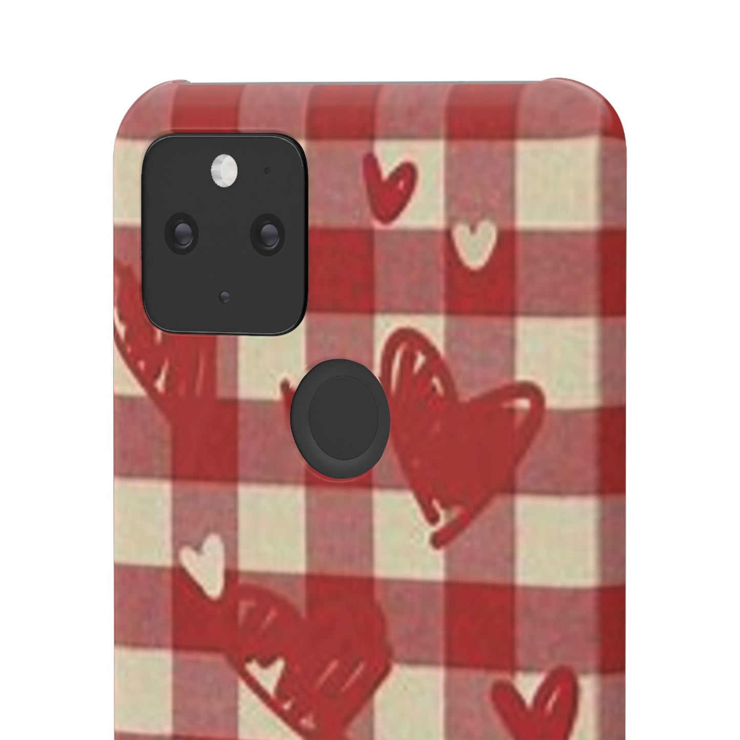 red plaid hearts phone case