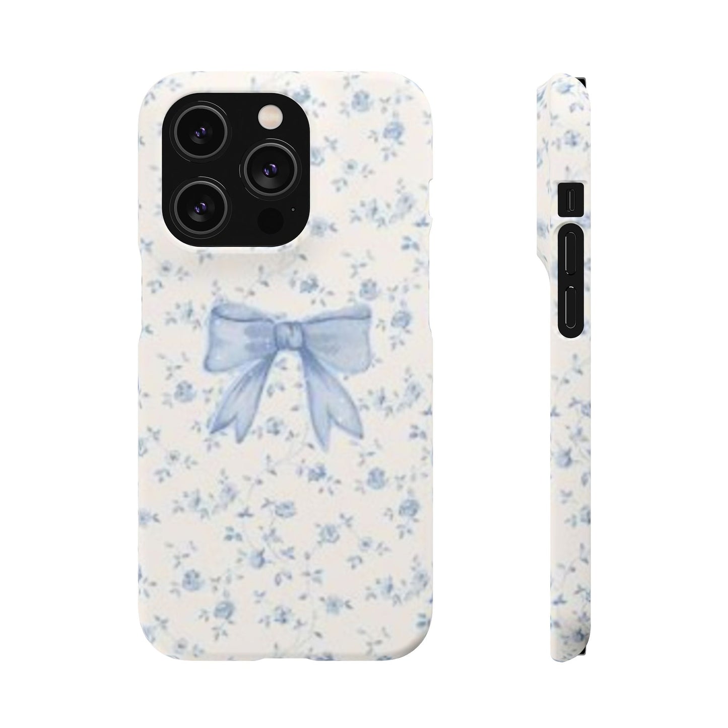 blue flowers and bow phone case