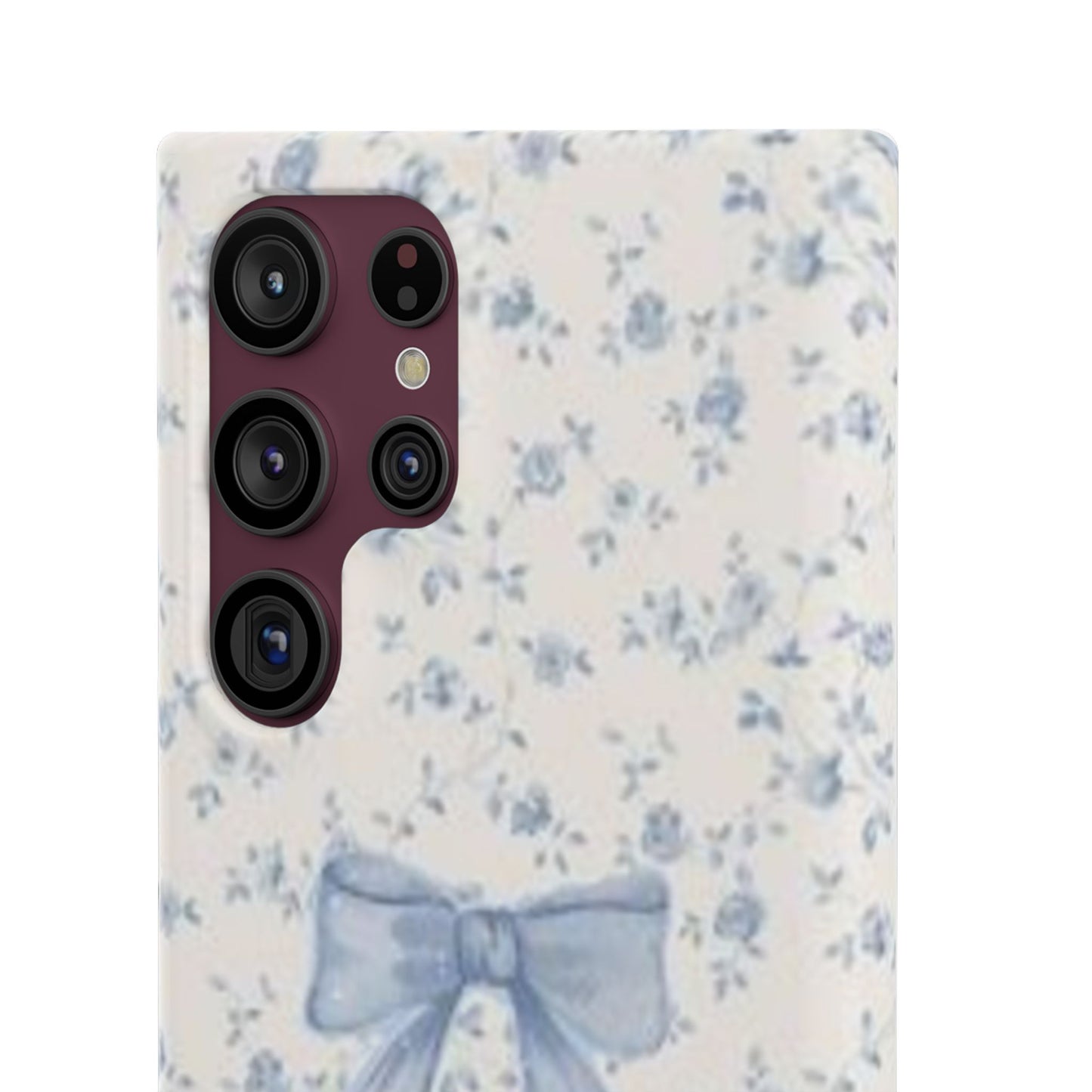 blue flowers and bow phone case