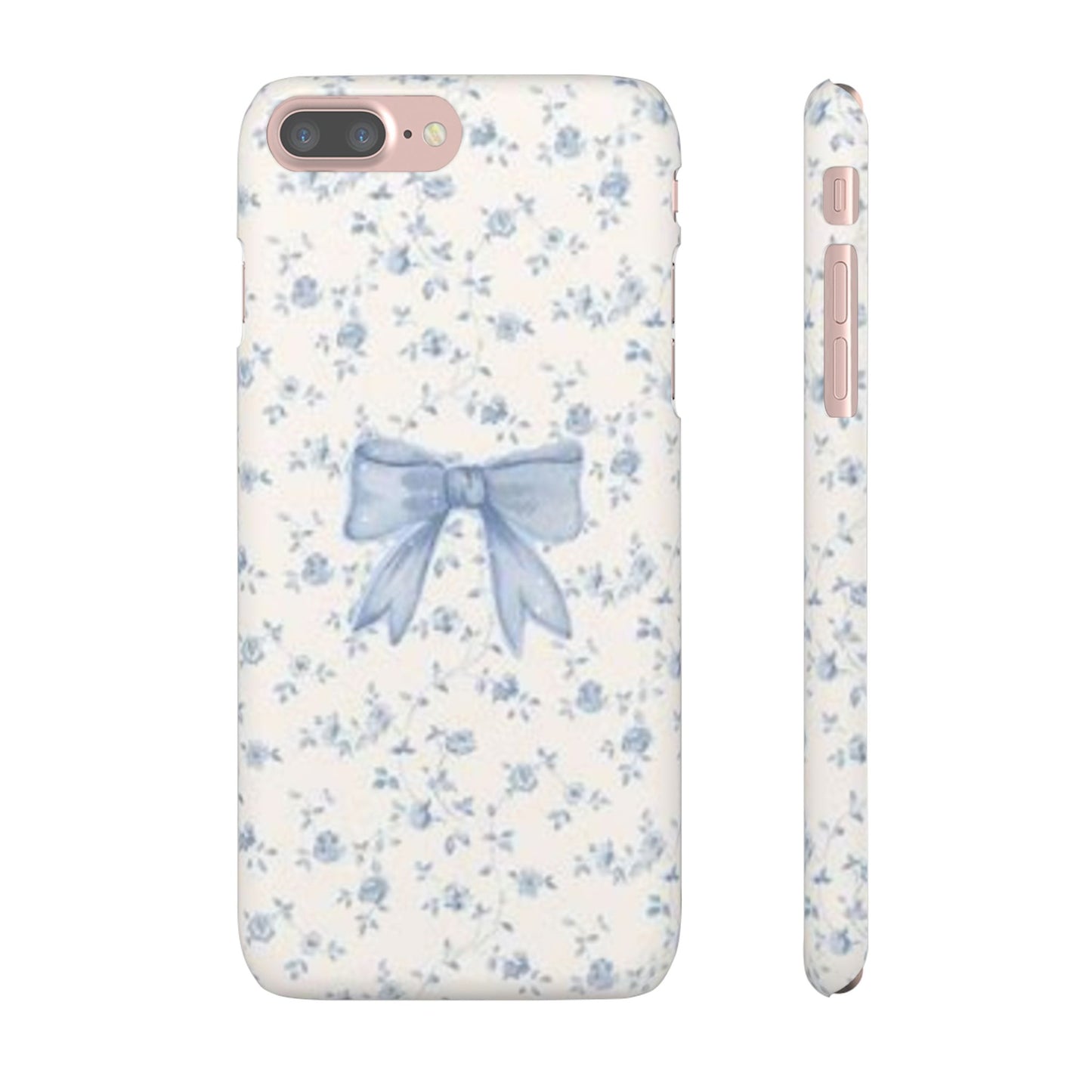 blue flowers and bow phone case