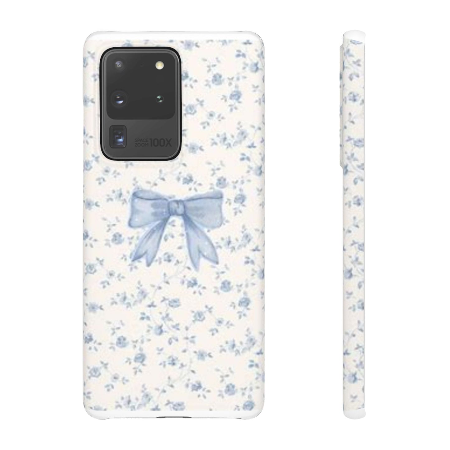 blue flowers and bow phone case