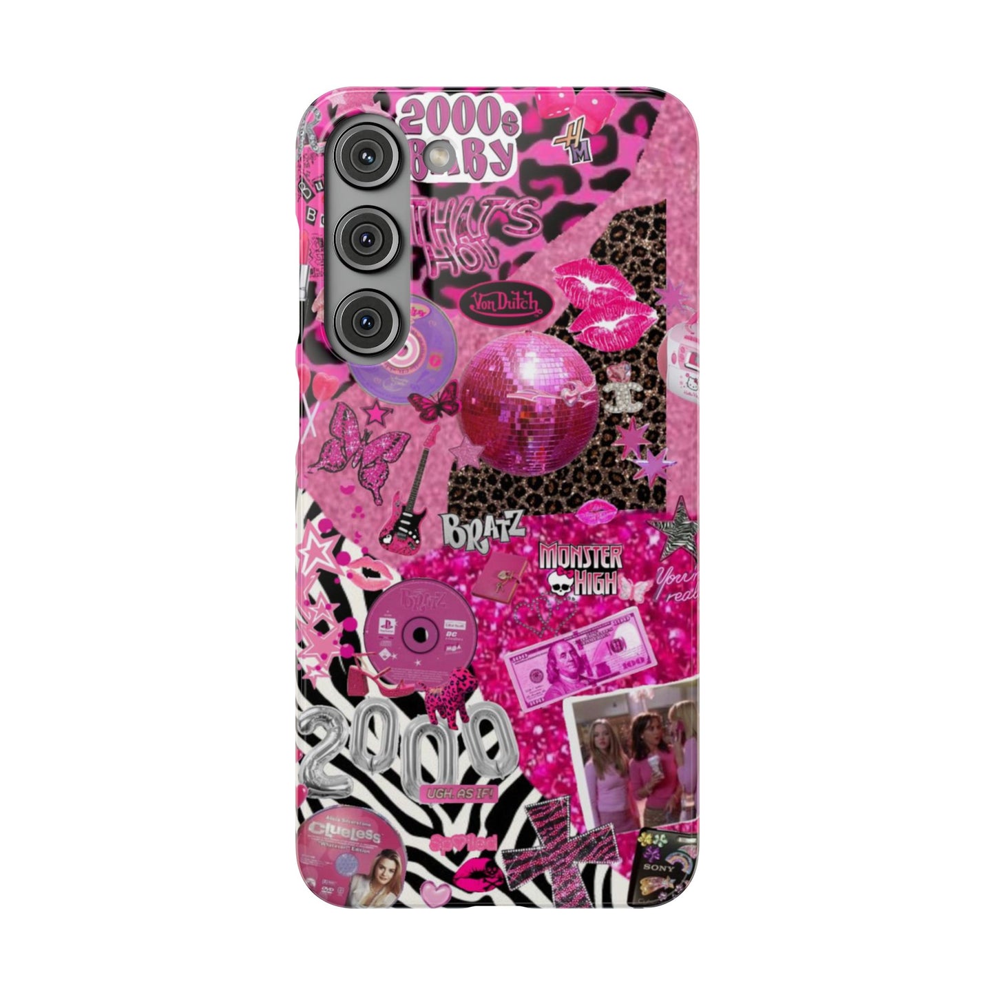 y2k trashy pink phone case