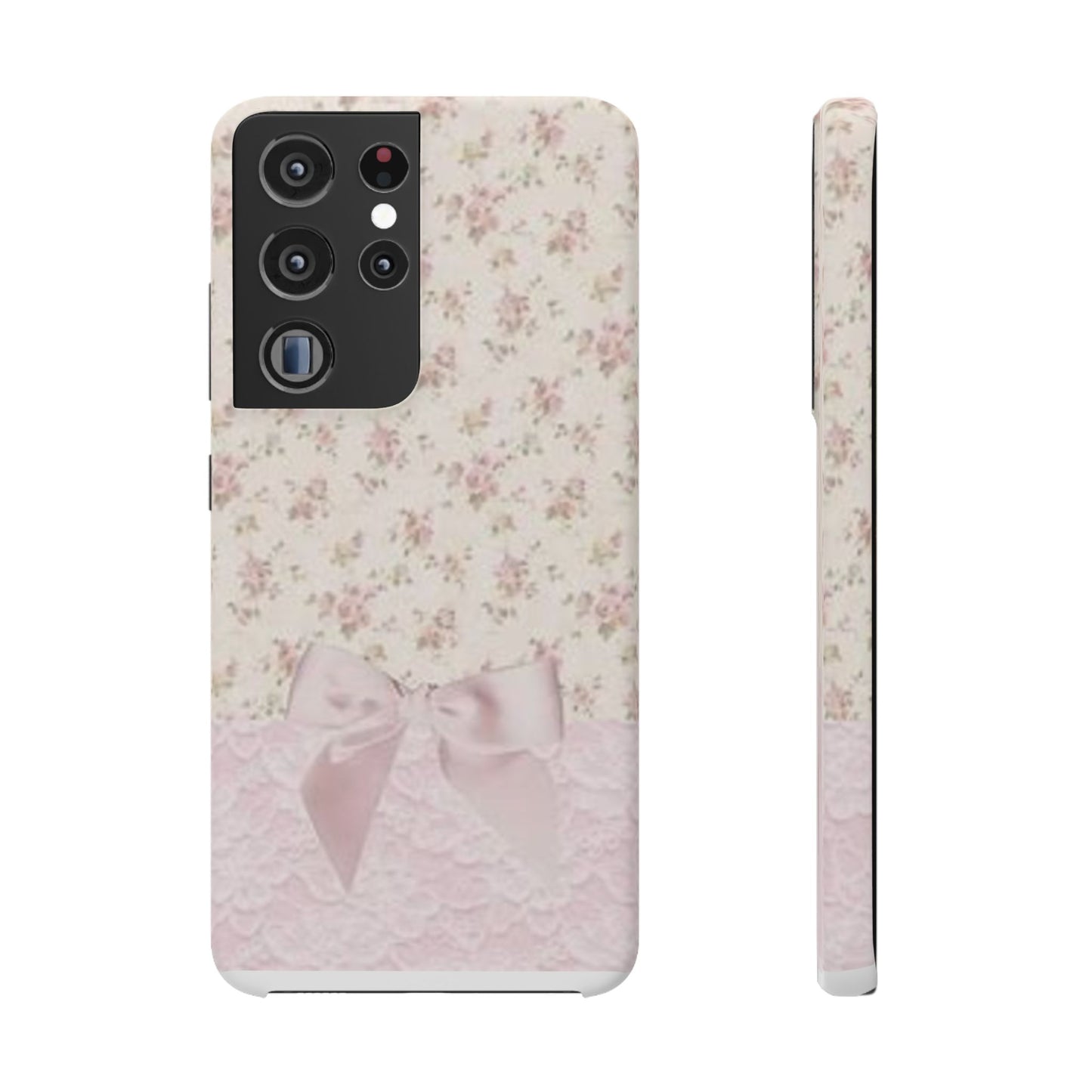 pink flower lace bow phone case