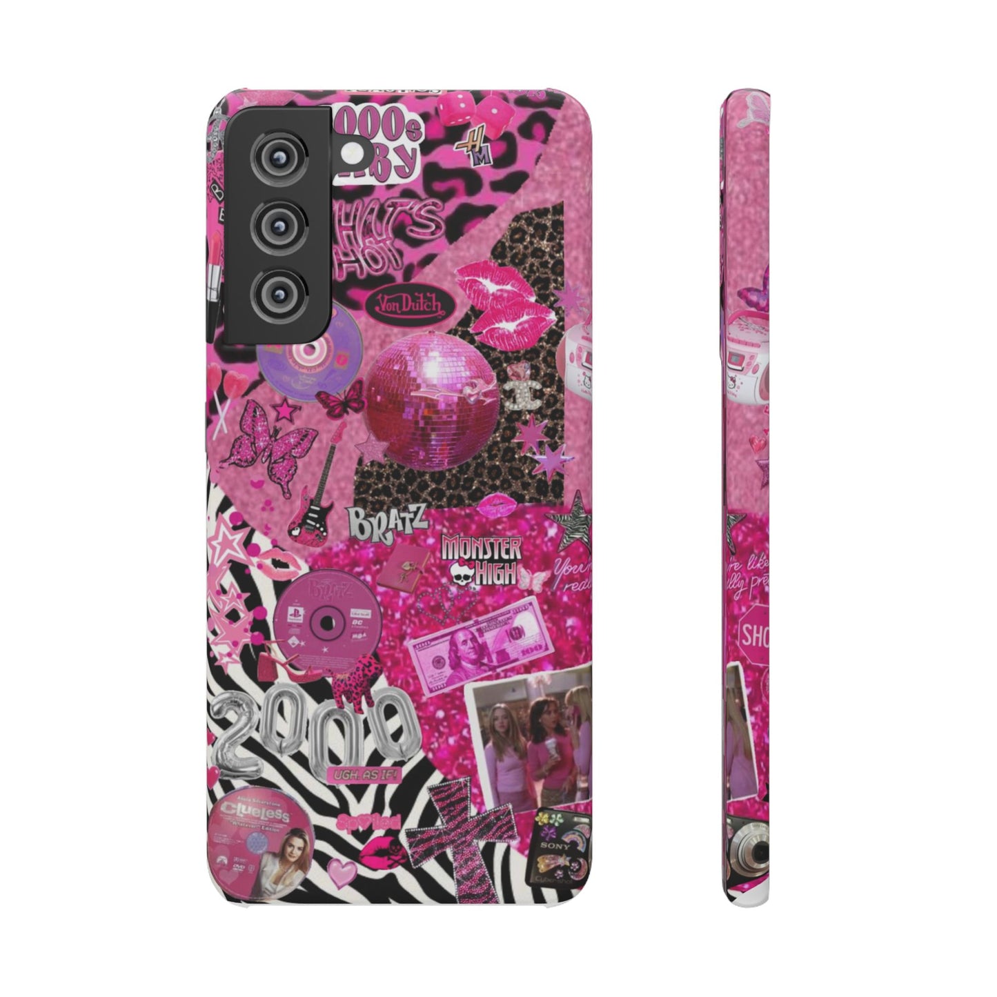 y2k trashy pink phone case