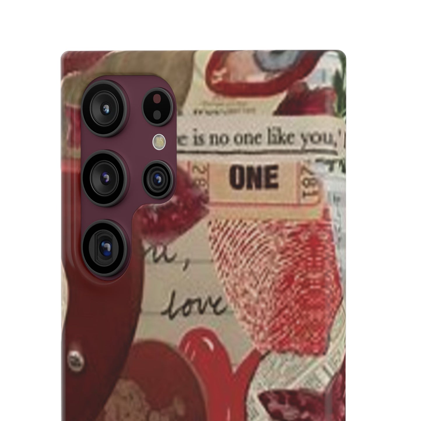 red collage phone case