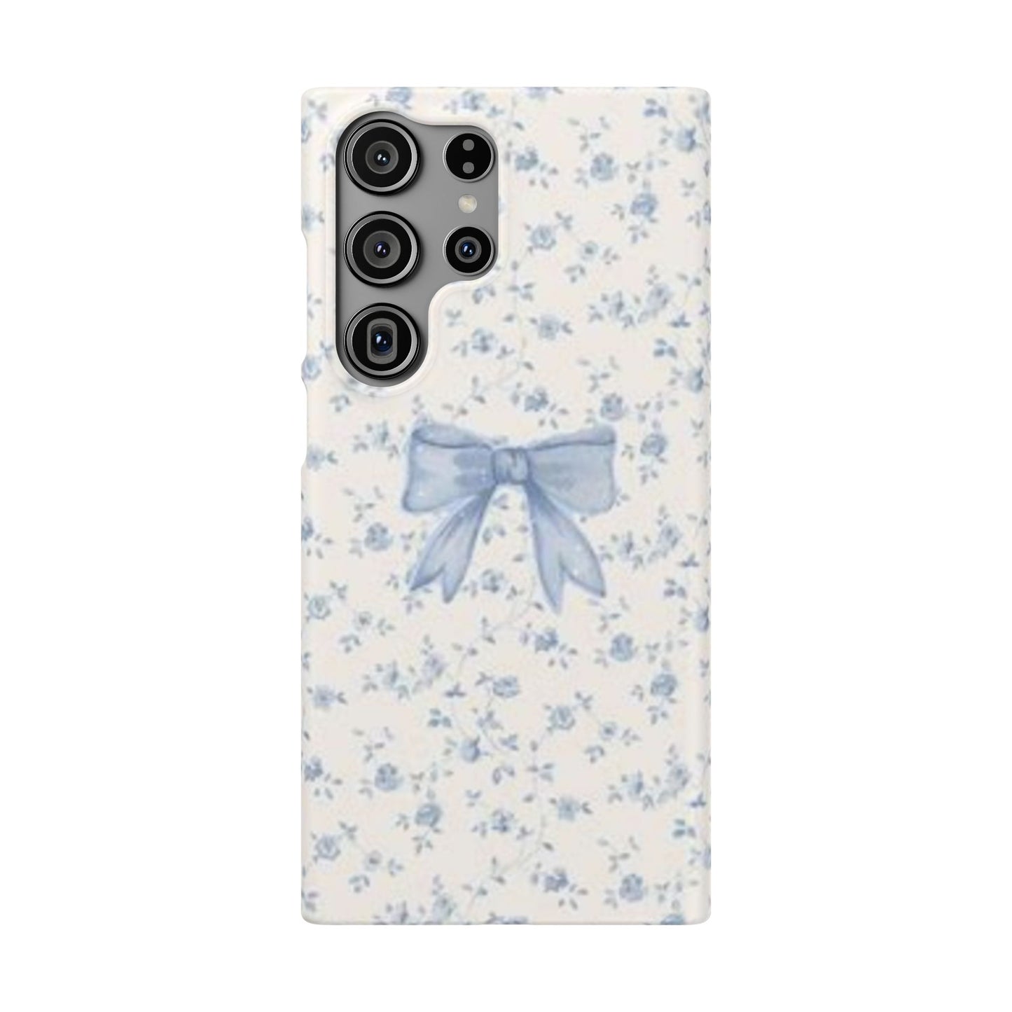 blue flowers and bow phone case