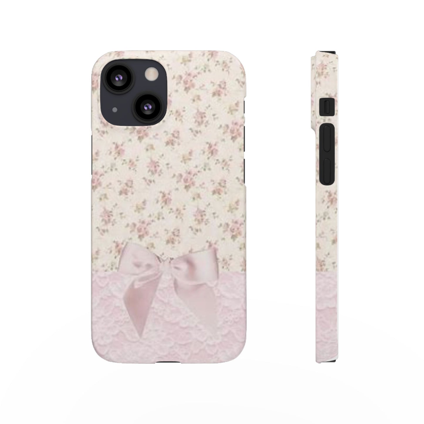 pink flower lace bow phone case