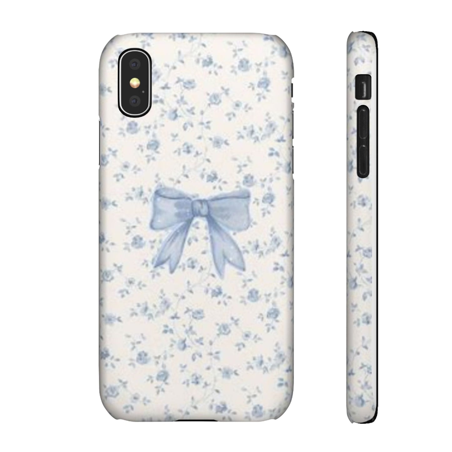 blue flowers and bow phone case