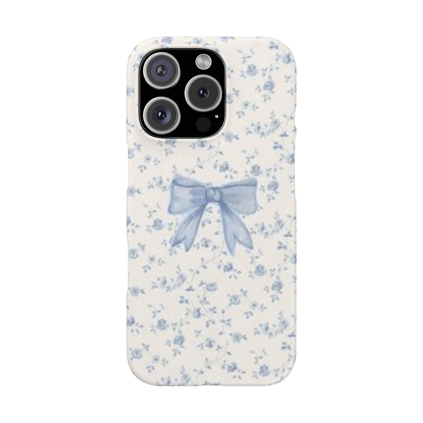 blue flowers and bow phone case