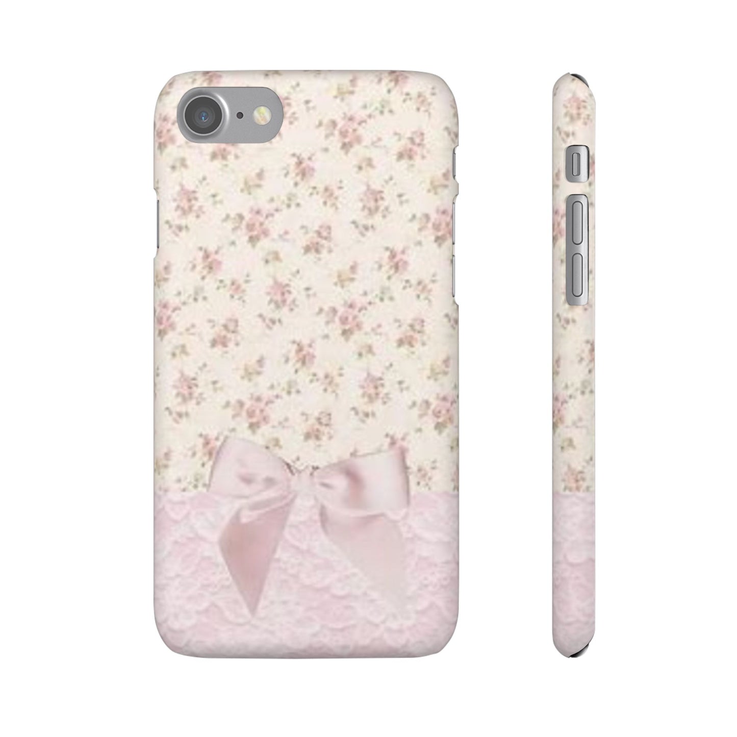 pink flower lace bow phone case