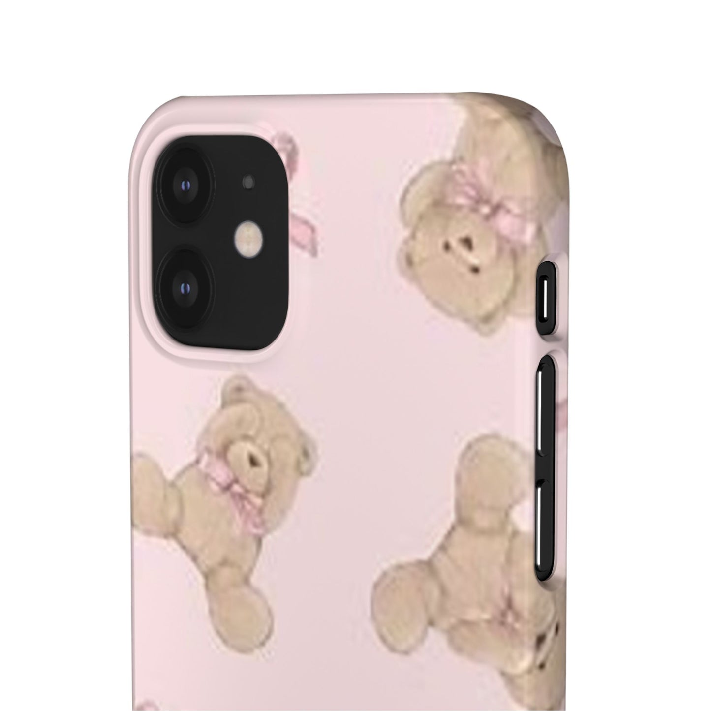 pink background teddy bear phone case