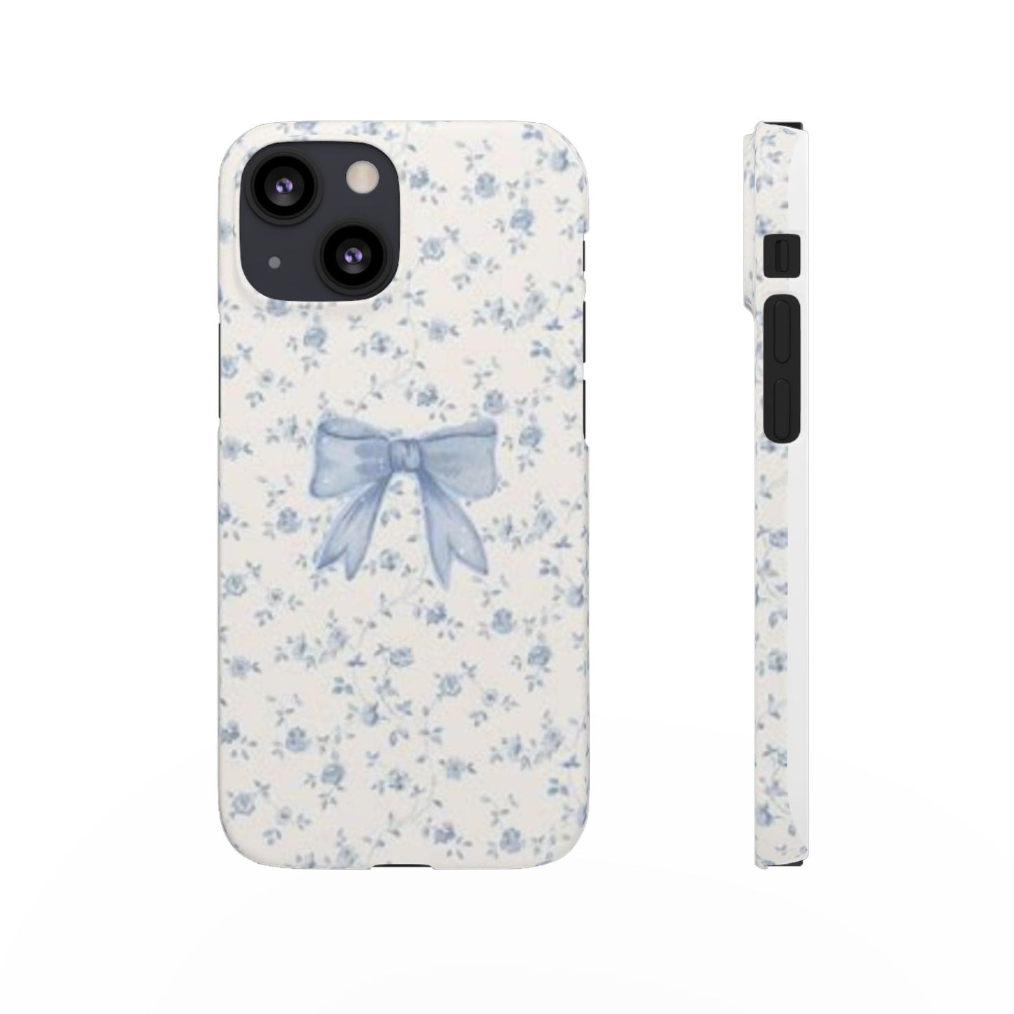 blue flowers and bow phone case