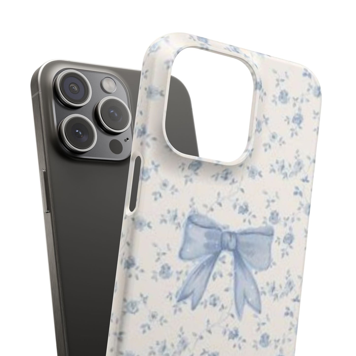 blue flowers and bow phone case