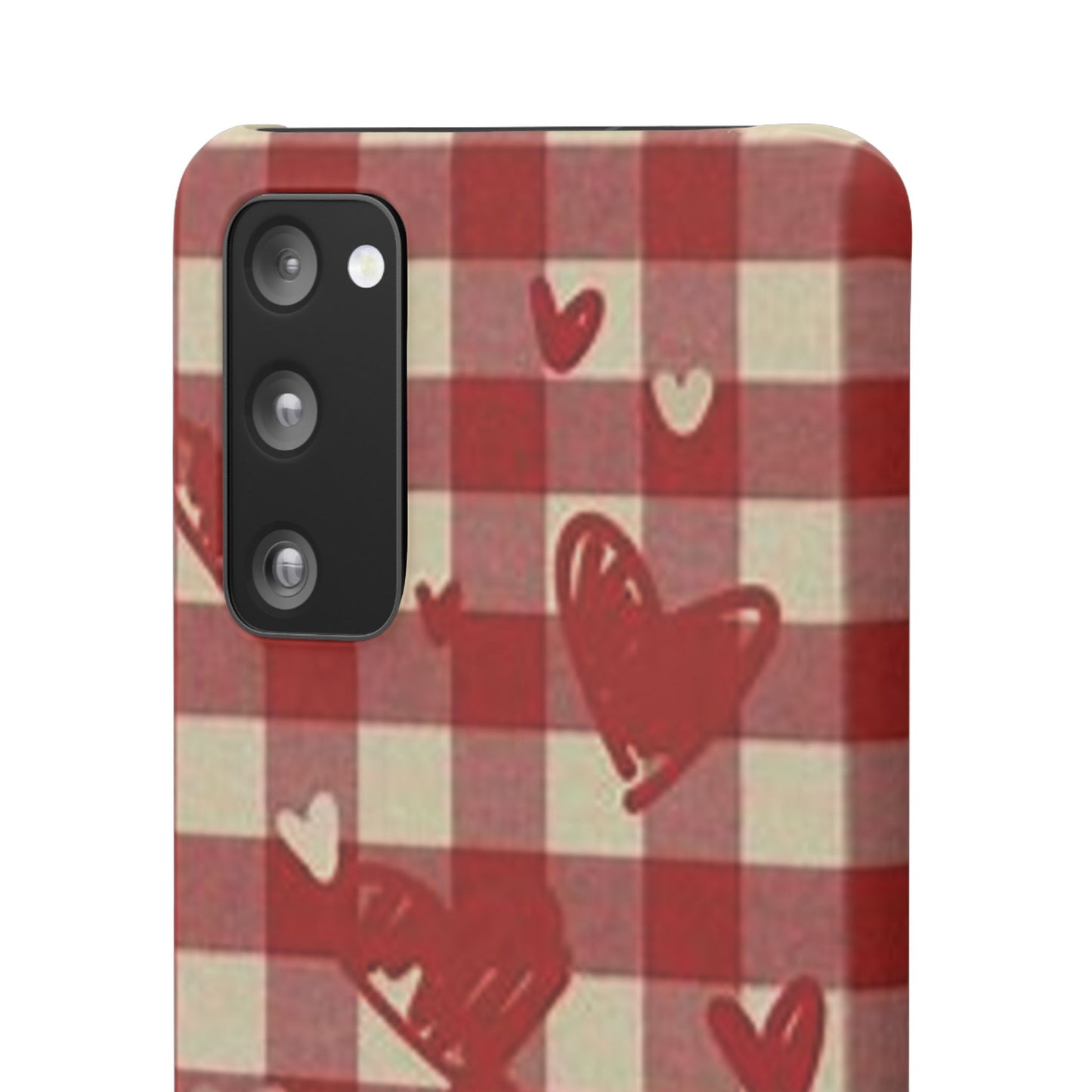 red plaid hearts phone case