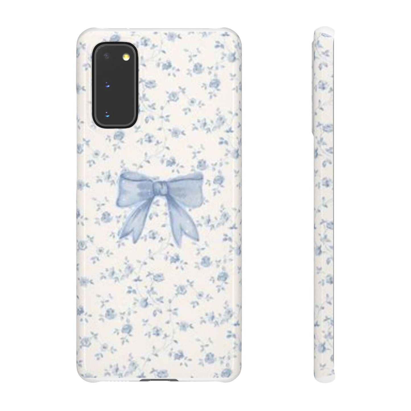 blue flowers and bow phone case