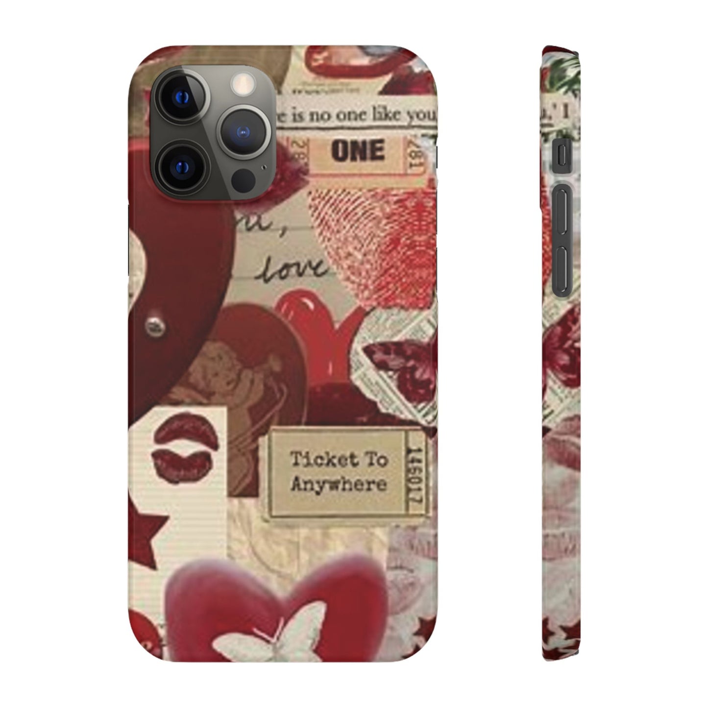 red collage phone case