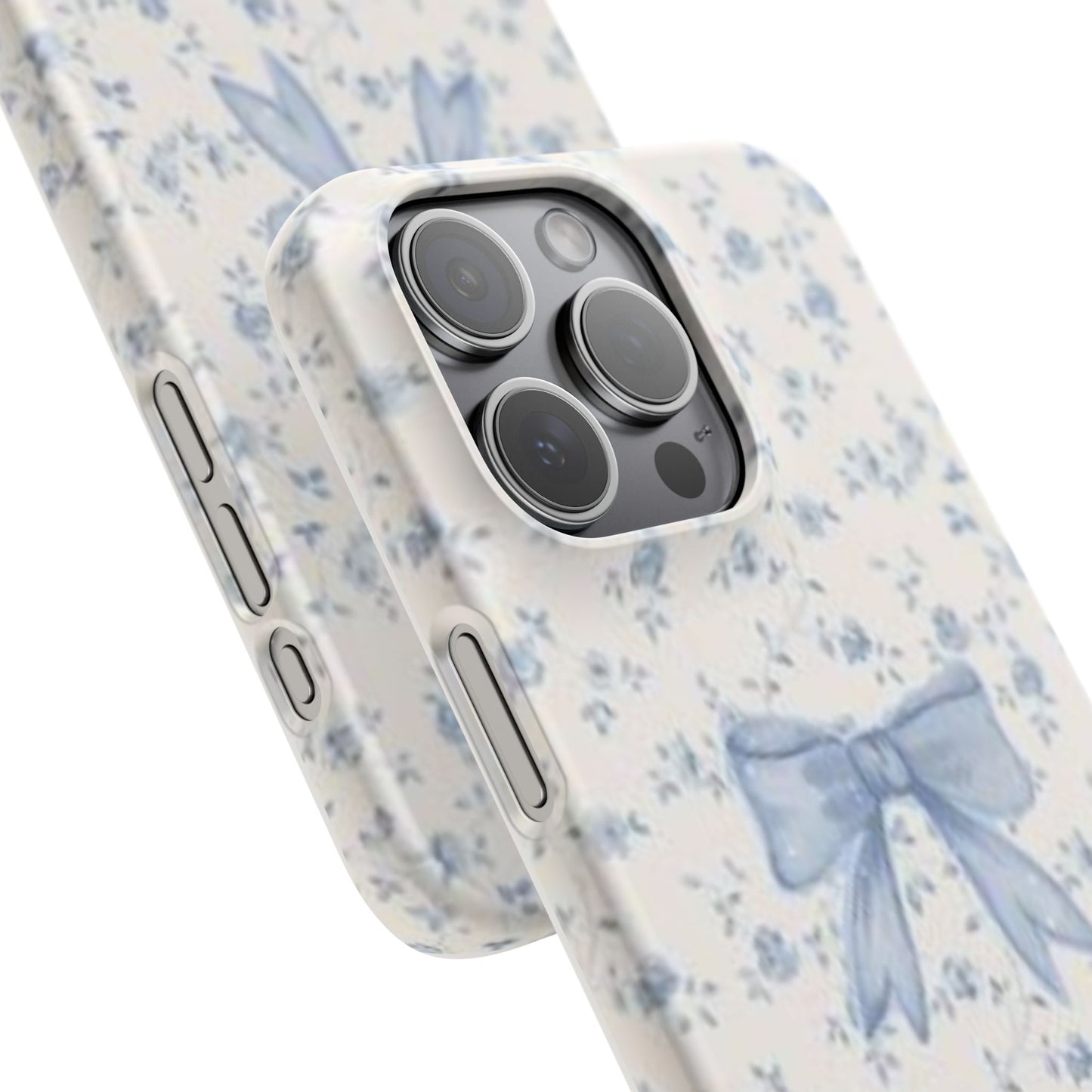 blue flowers and bow phone case