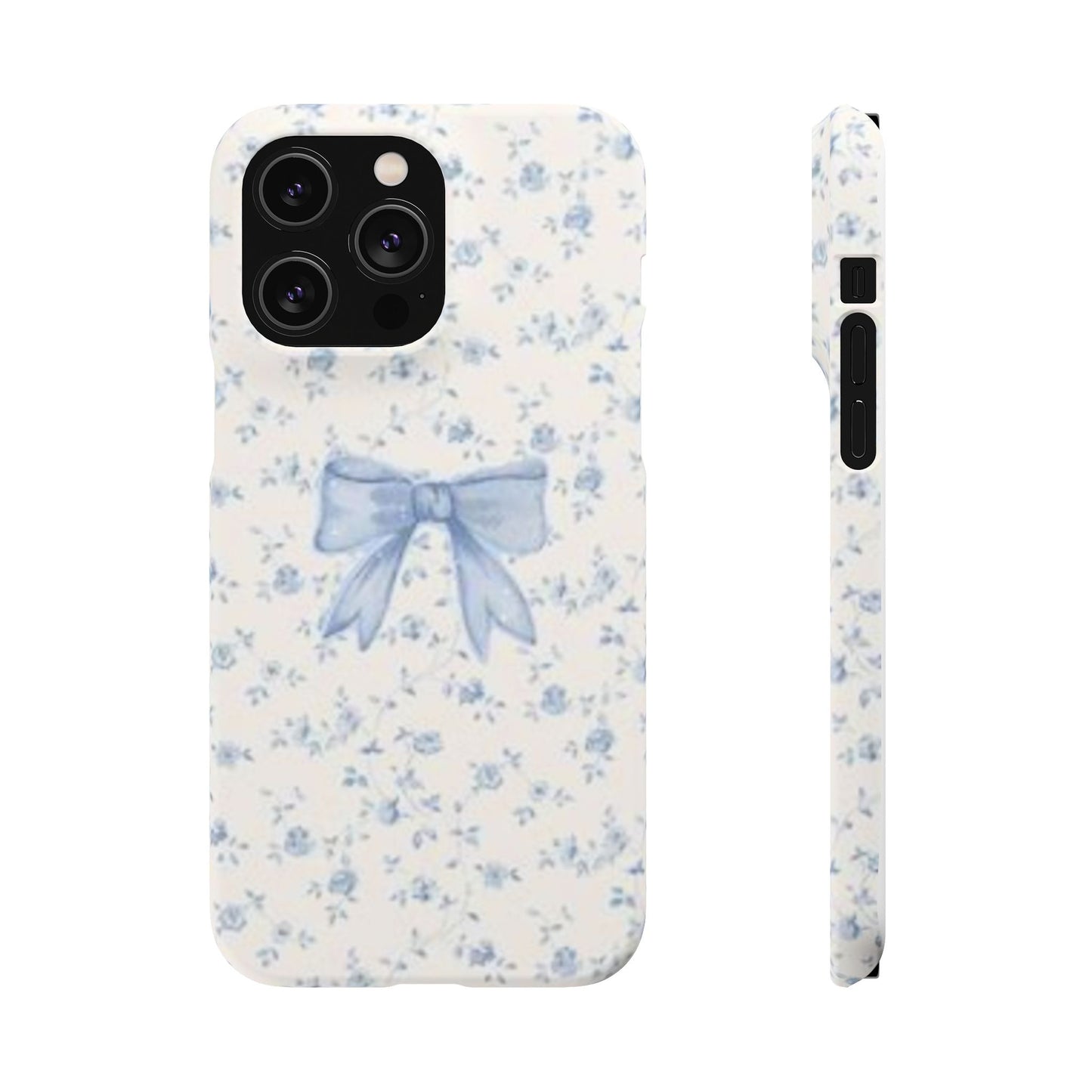 blue flowers and bow phone case