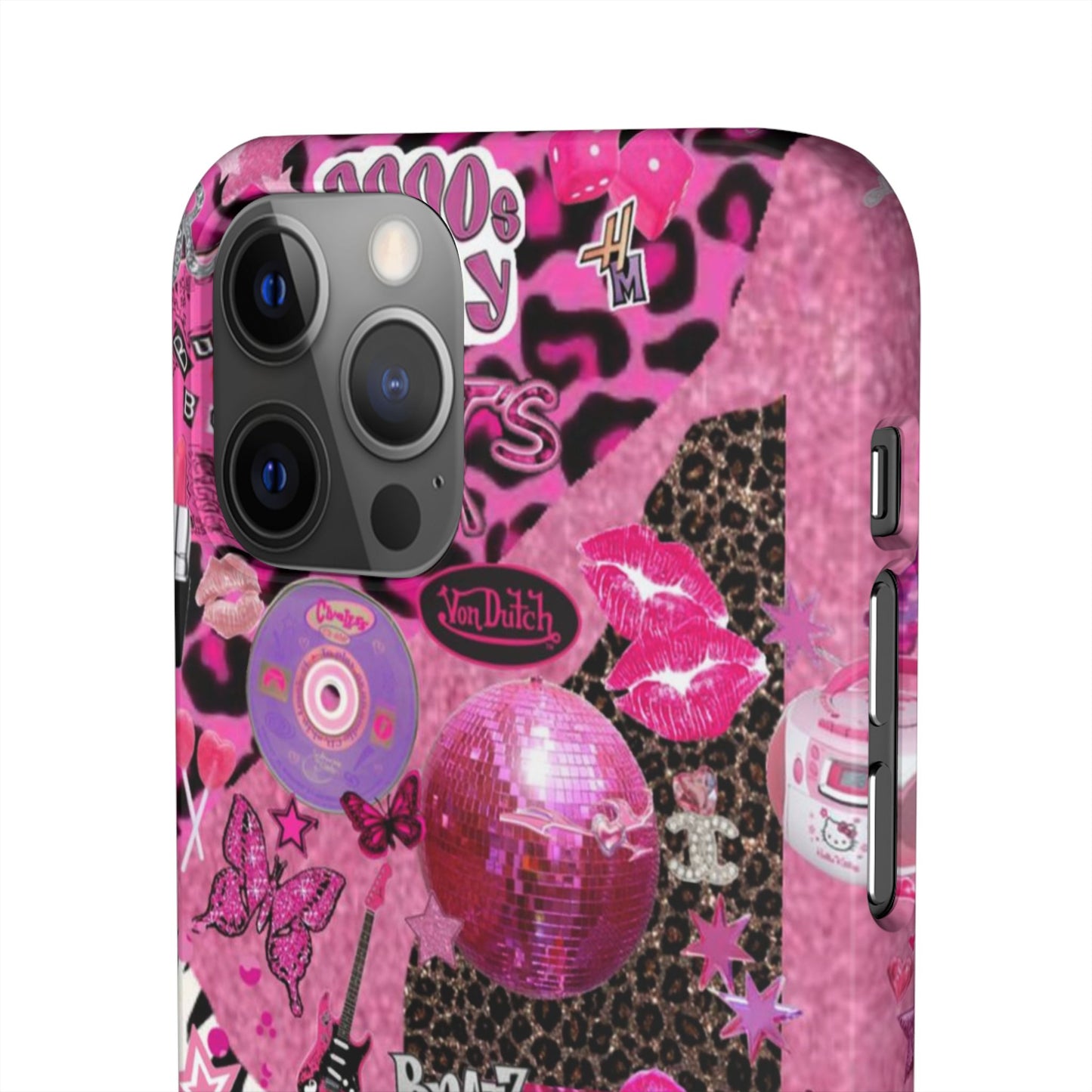 y2k trashy pink phone case